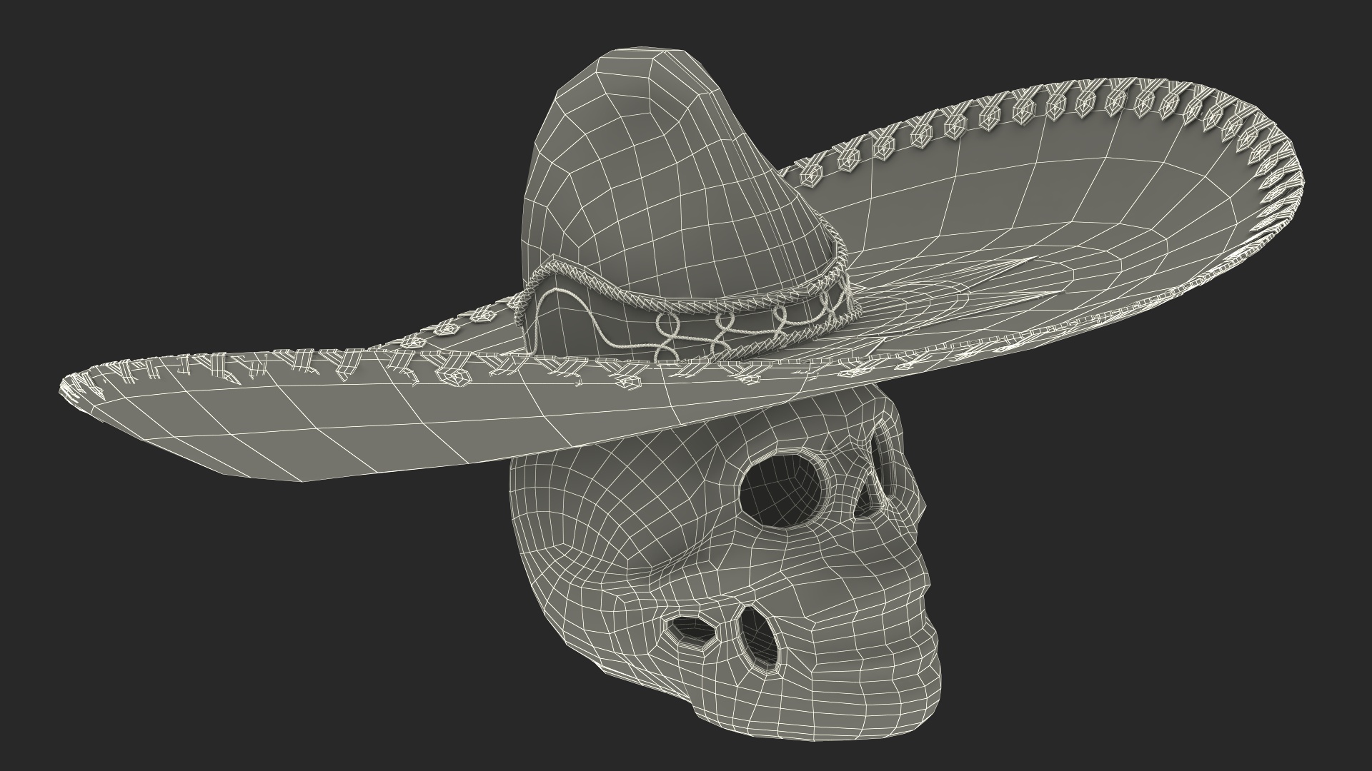 Dark Mariachi Skull 3D model