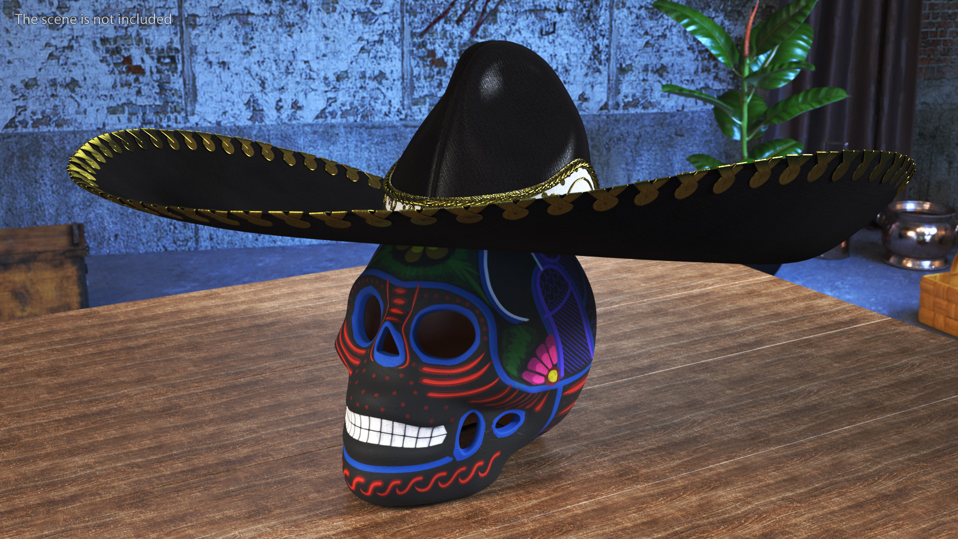 Dark Mariachi Skull 3D model