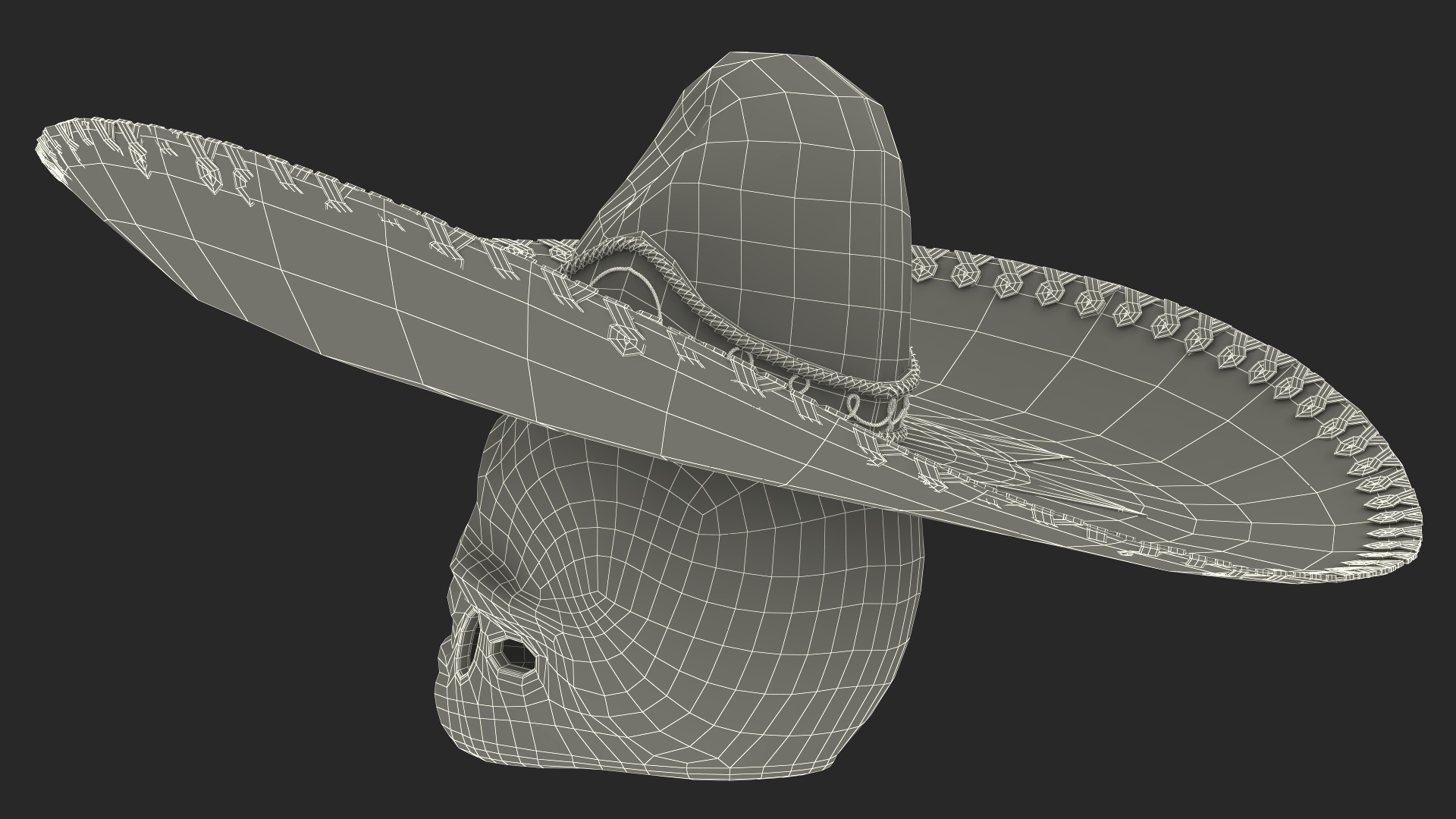 Dark Mariachi Skull 3D model