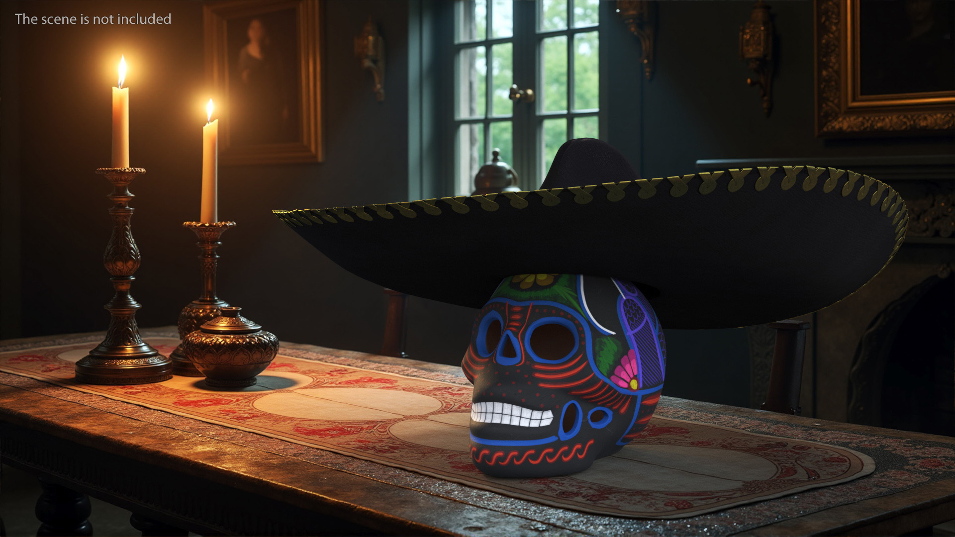 Dark Mariachi Skull 3D model