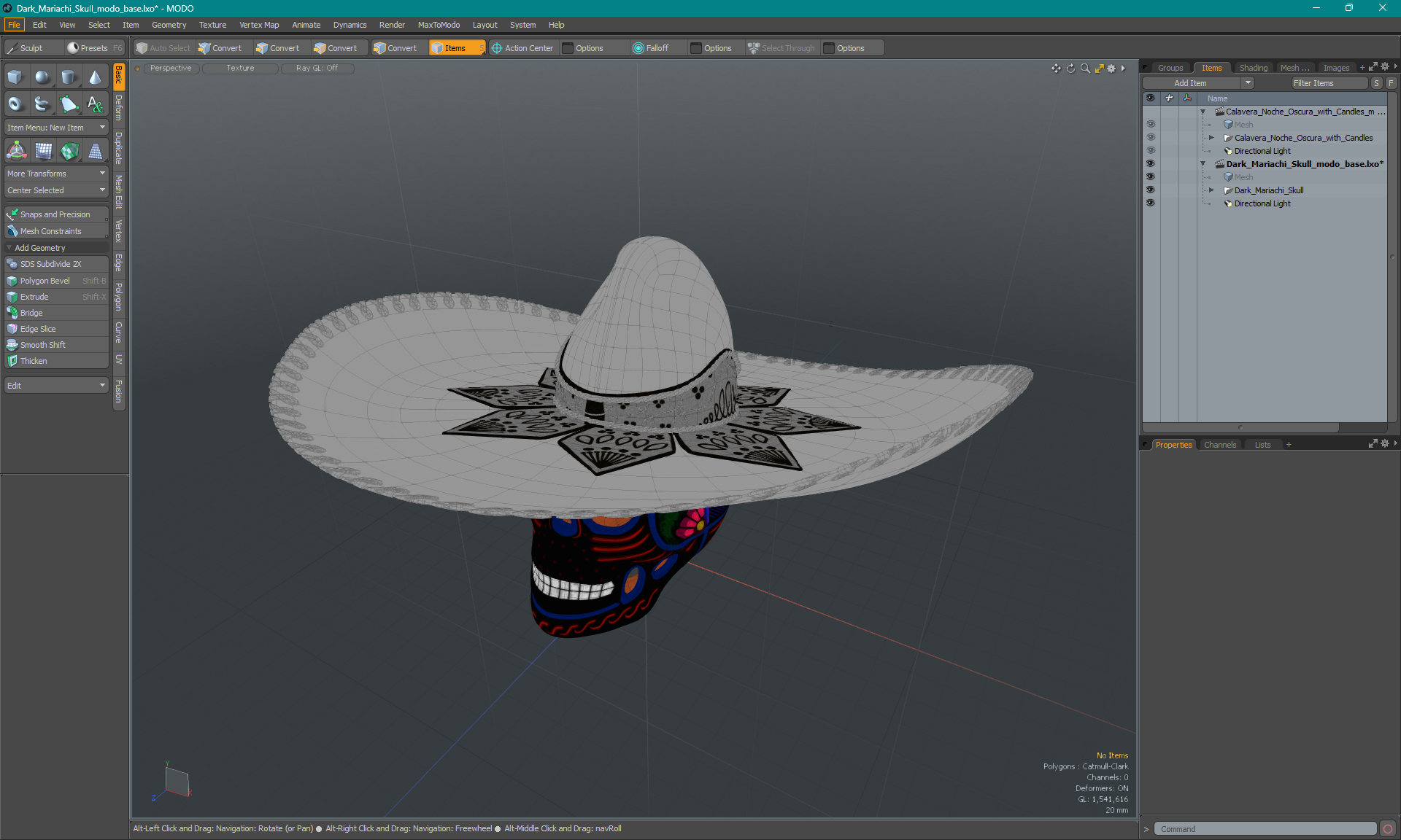 Dark Mariachi Skull 3D model