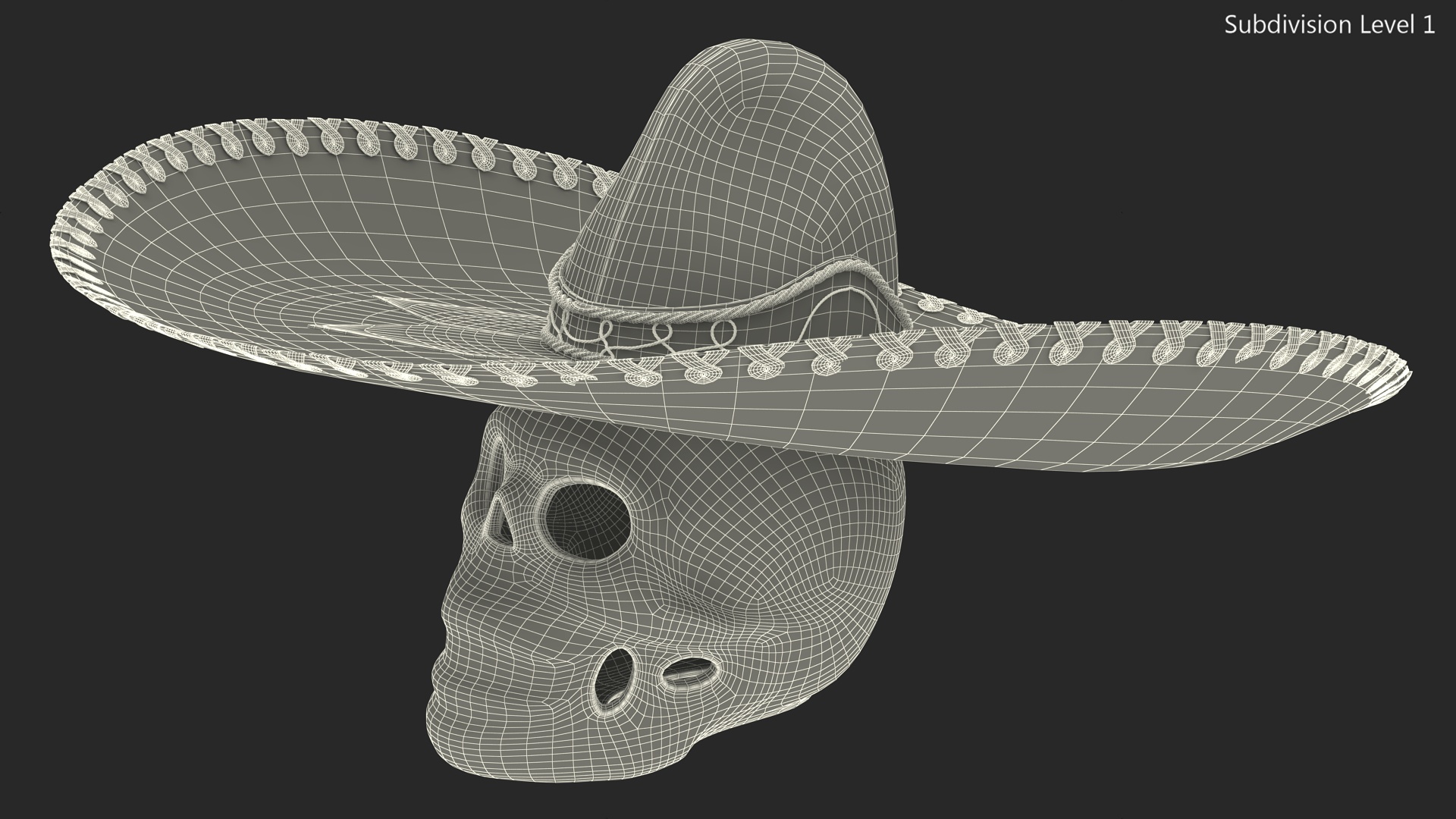 Dark Mariachi Skull 3D model