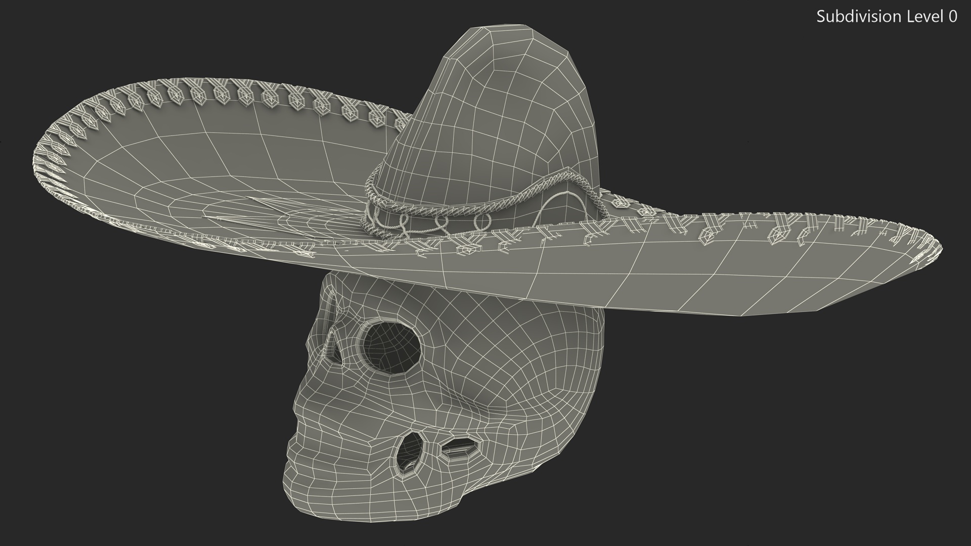 Dark Mariachi Skull 3D model