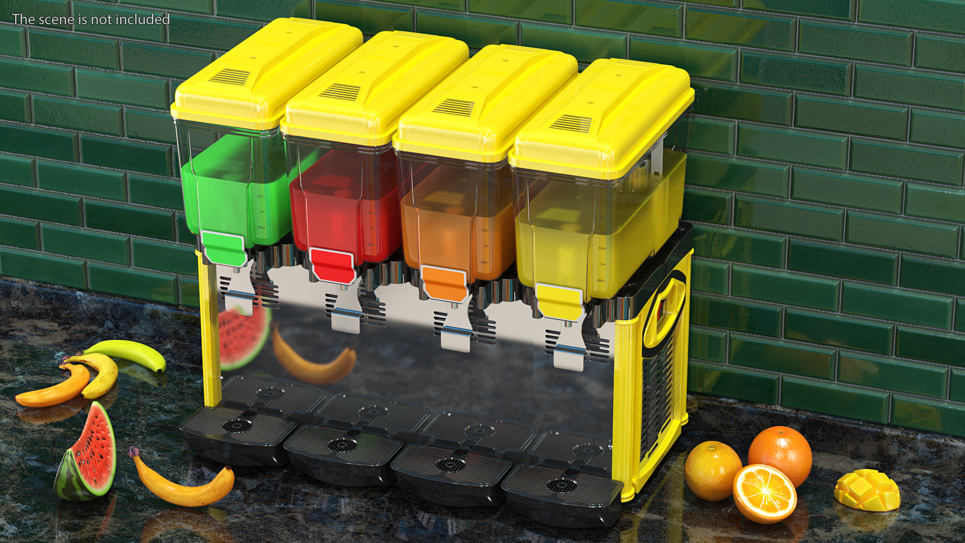 3D model Juice Cold Dispenser Machine 4 Jars