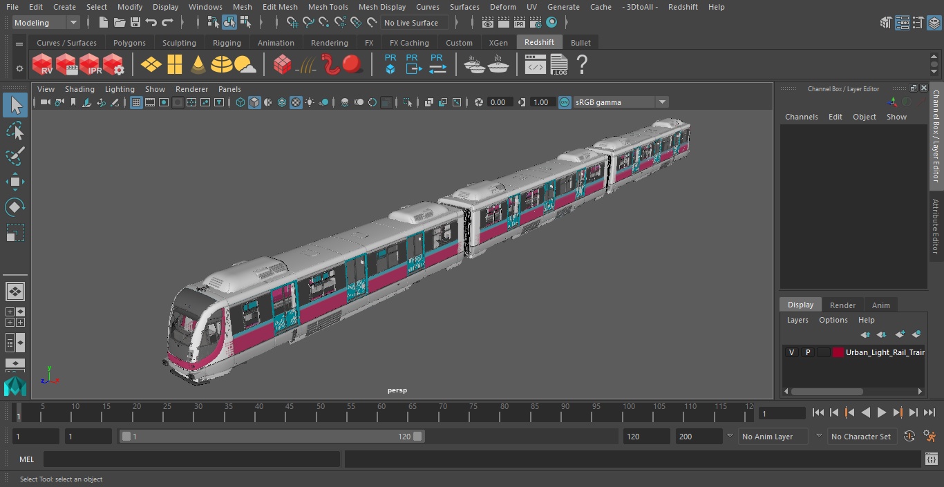 Urban Light Rail Train 3D