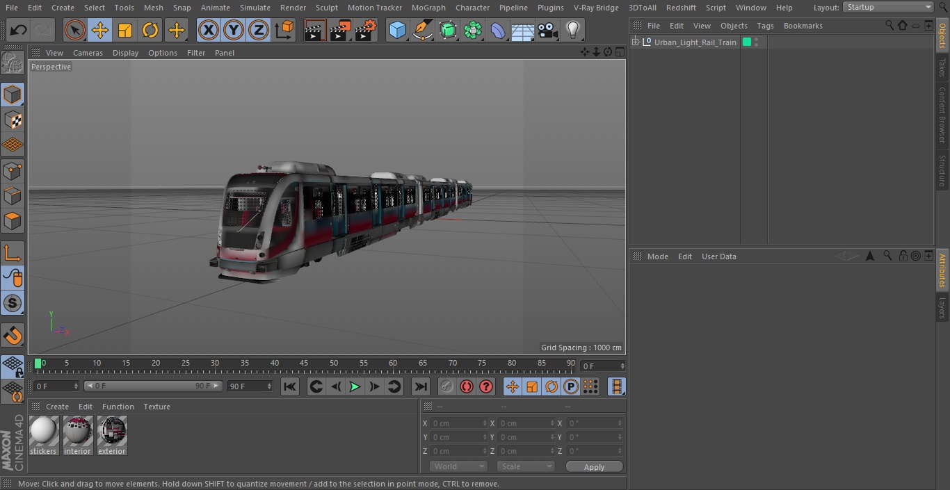 Urban Light Rail Train 3D