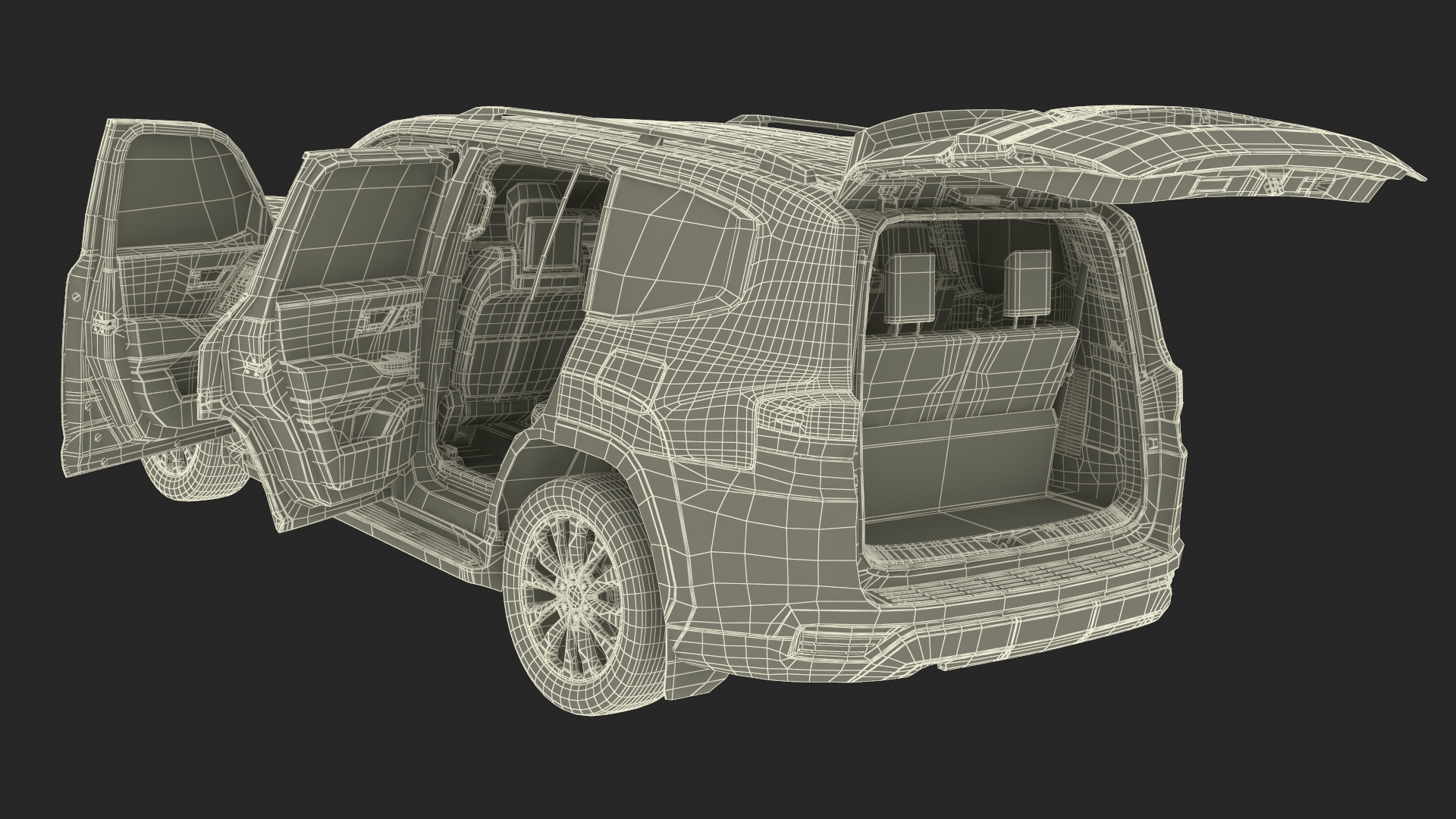 White SUV 3D model