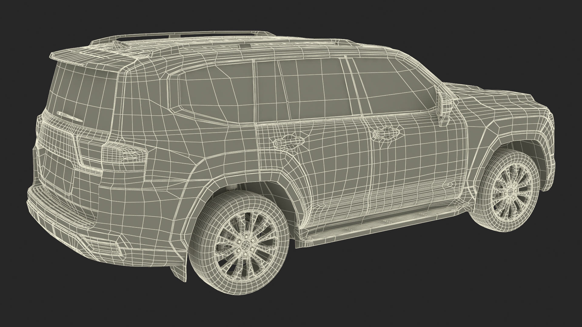 White SUV 3D model