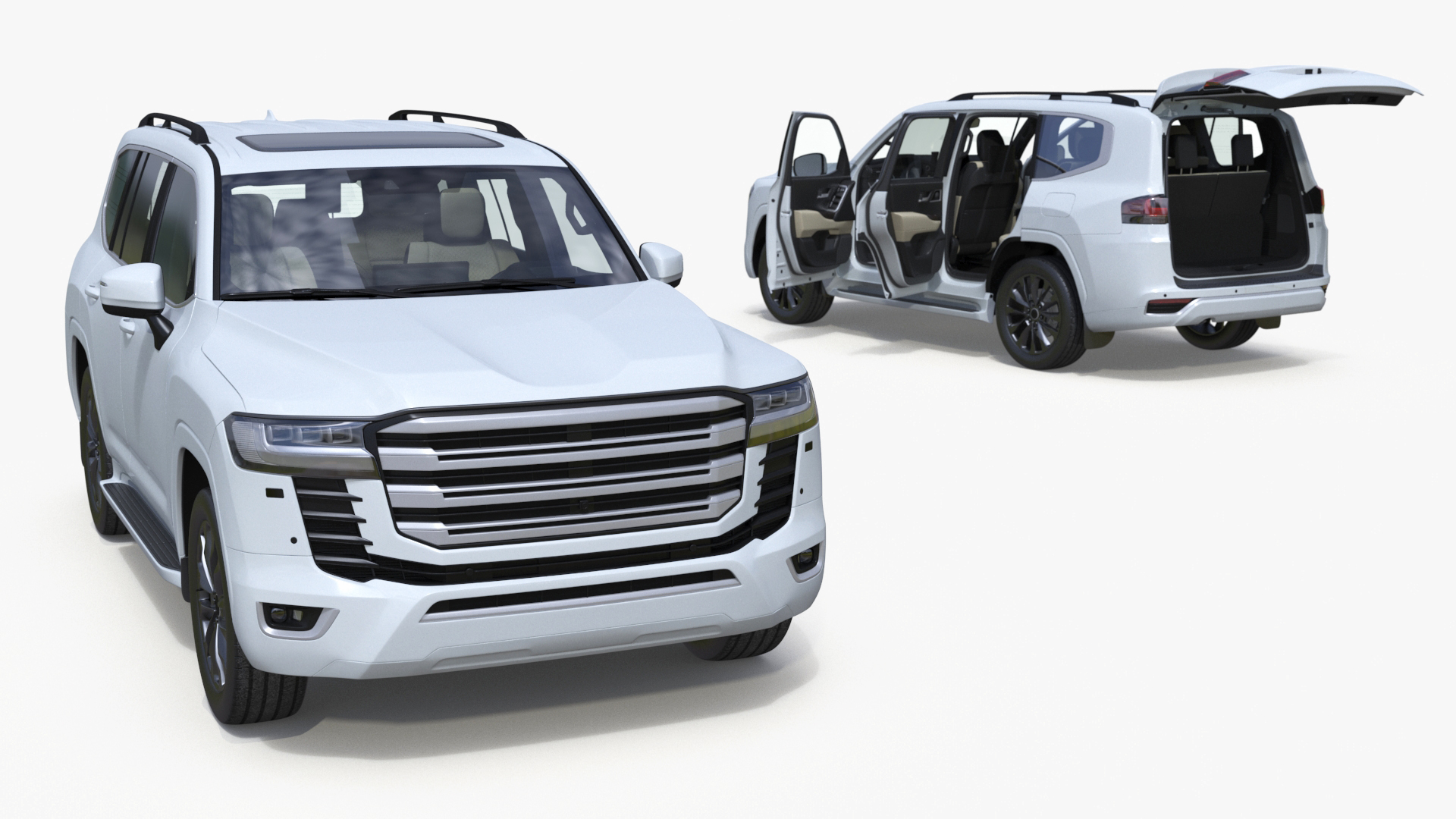 White SUV 3D model