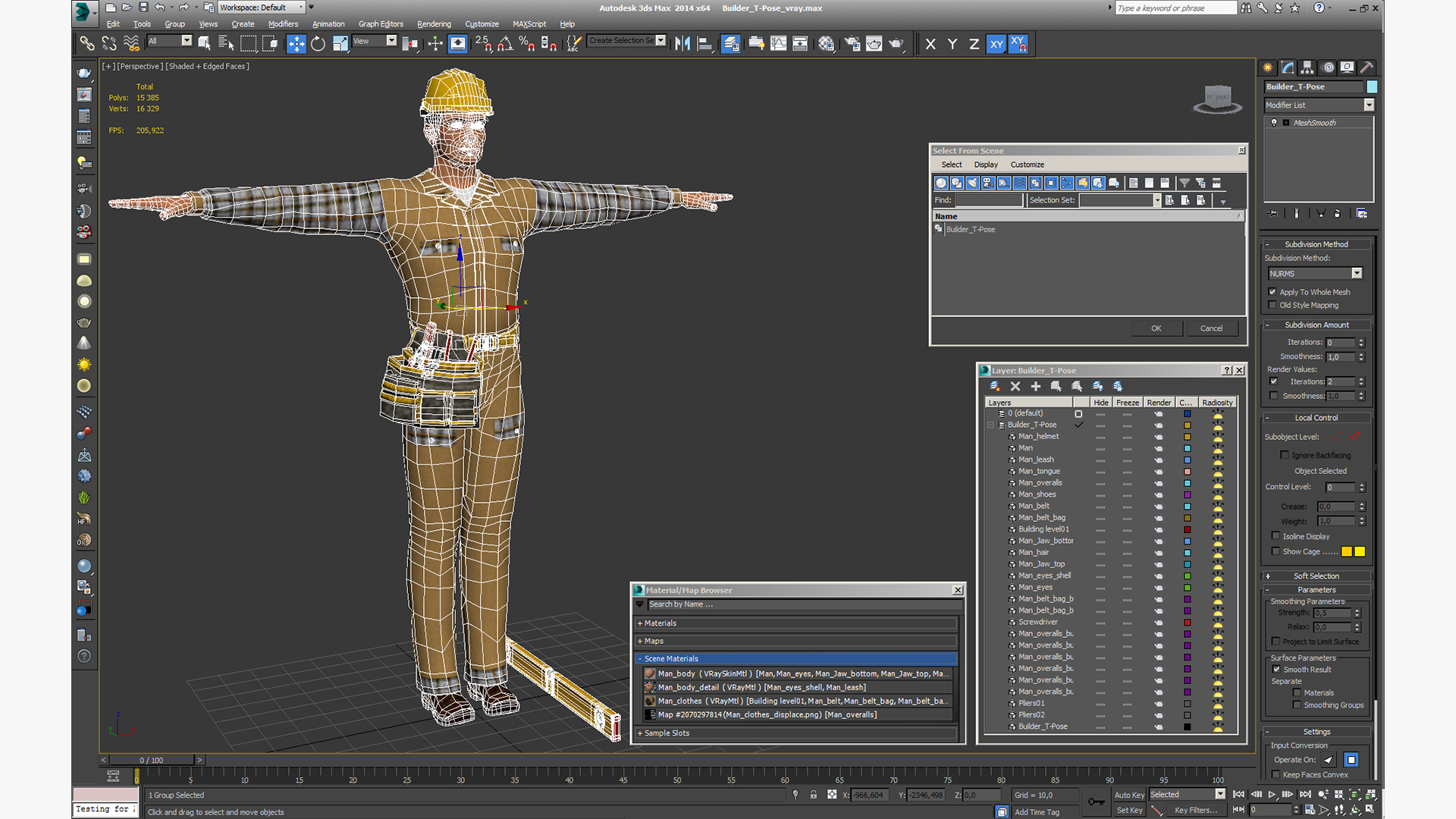 Builder T-Pose 3D model