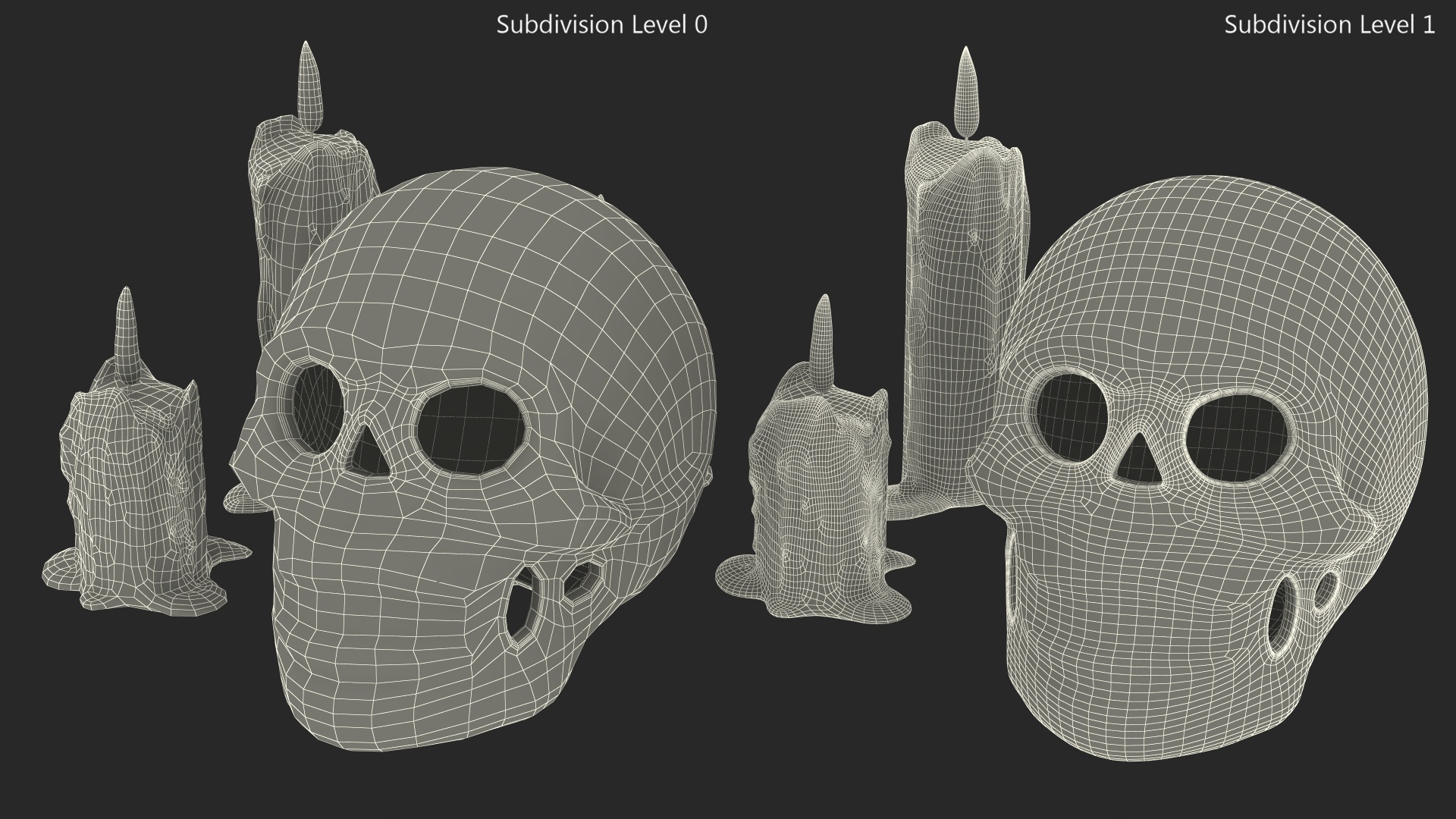 Calavera Cielo Alegre with Candles 3D model