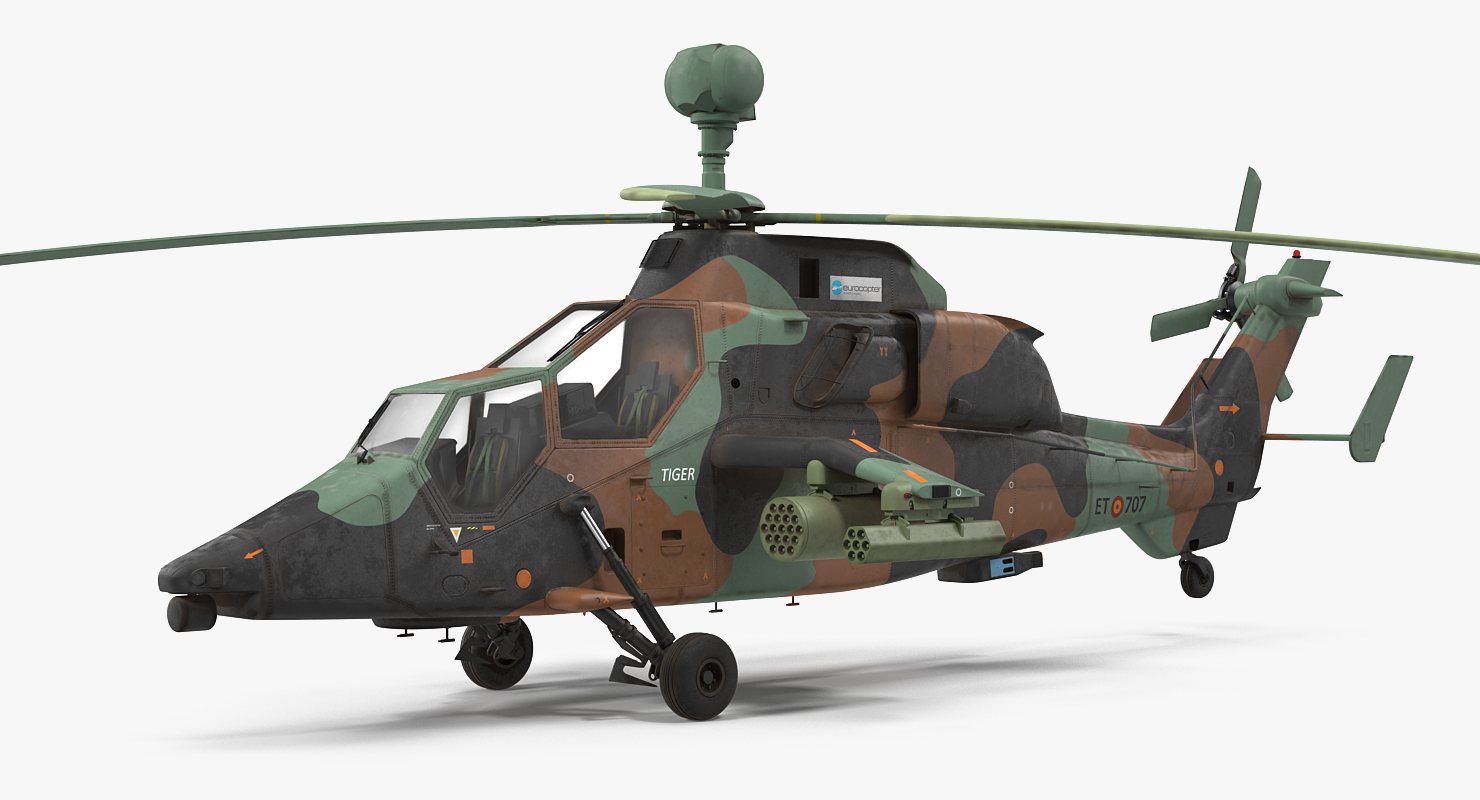 3D Eurocopter Tigre Spanish Army Rigged