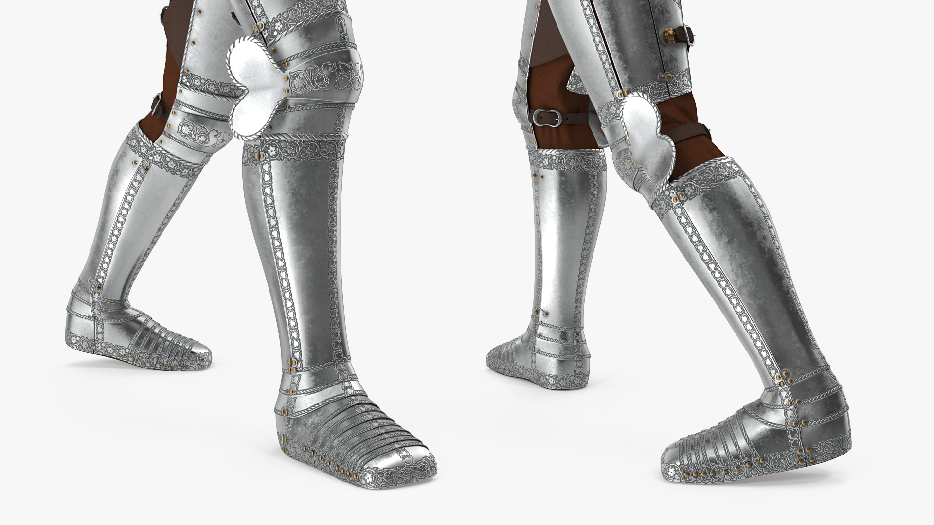 3D model Polished Knight Plate Armor Walking Pose