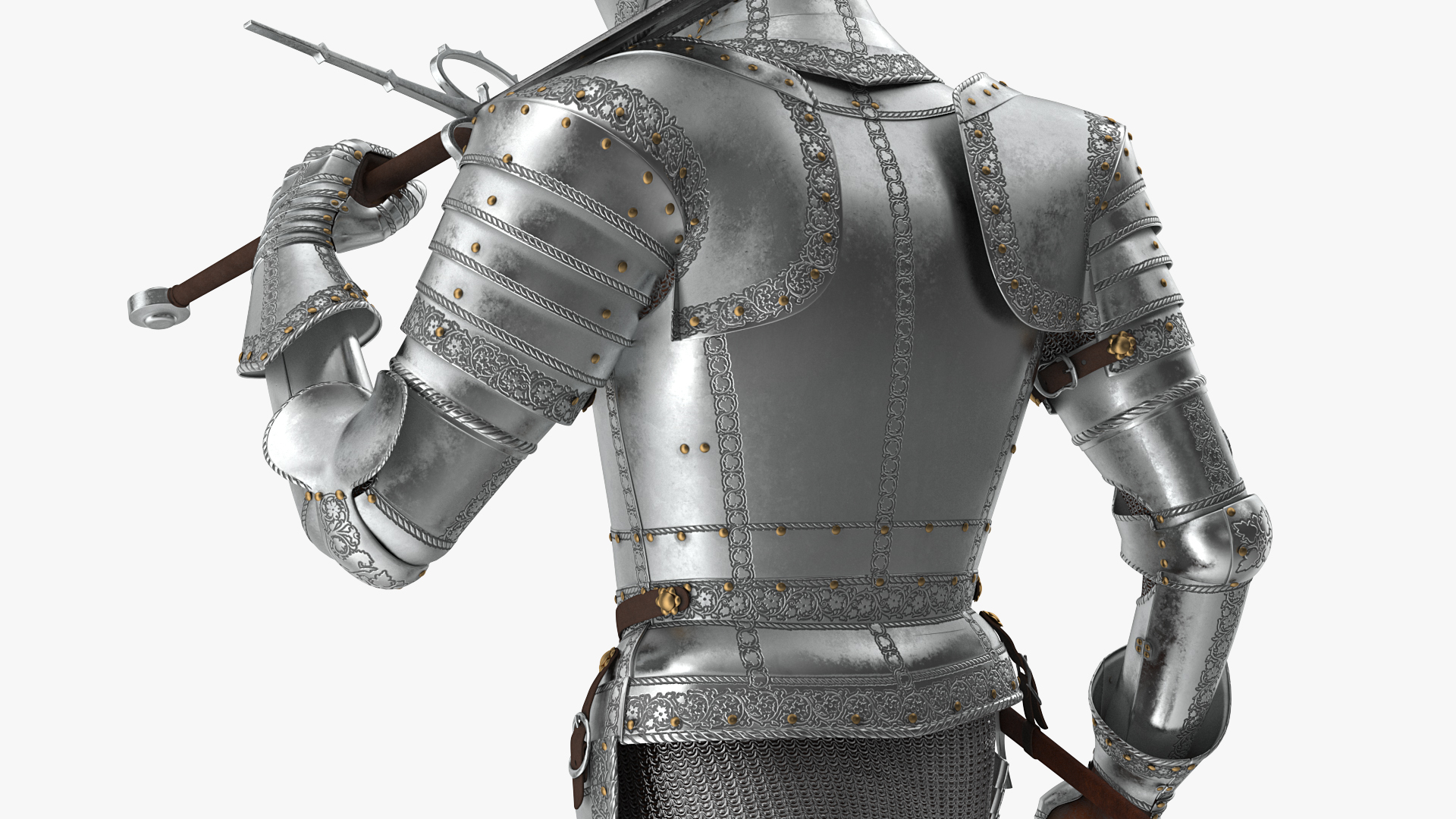 3D model Polished Knight Plate Armor Walking Pose