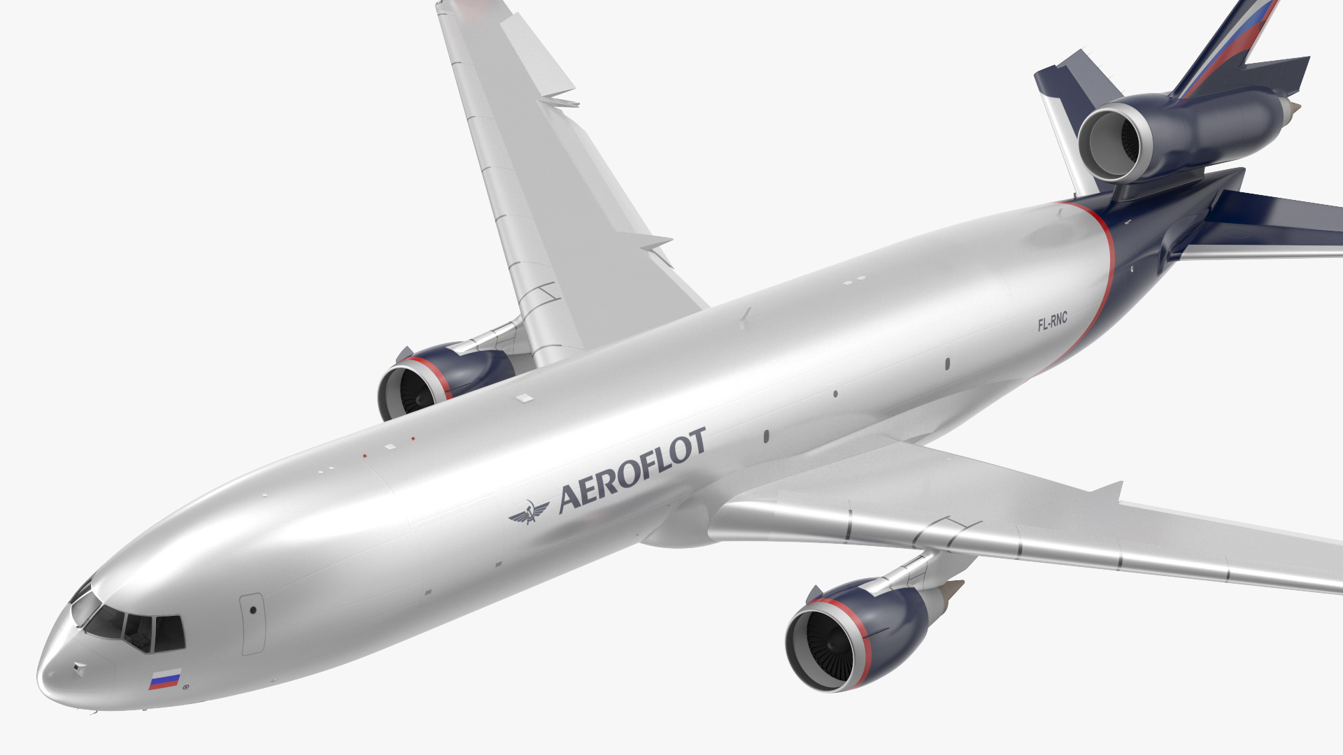 3D model McDonnell Douglas MD11 Tri Jet Airliner Aeroflot Rigged