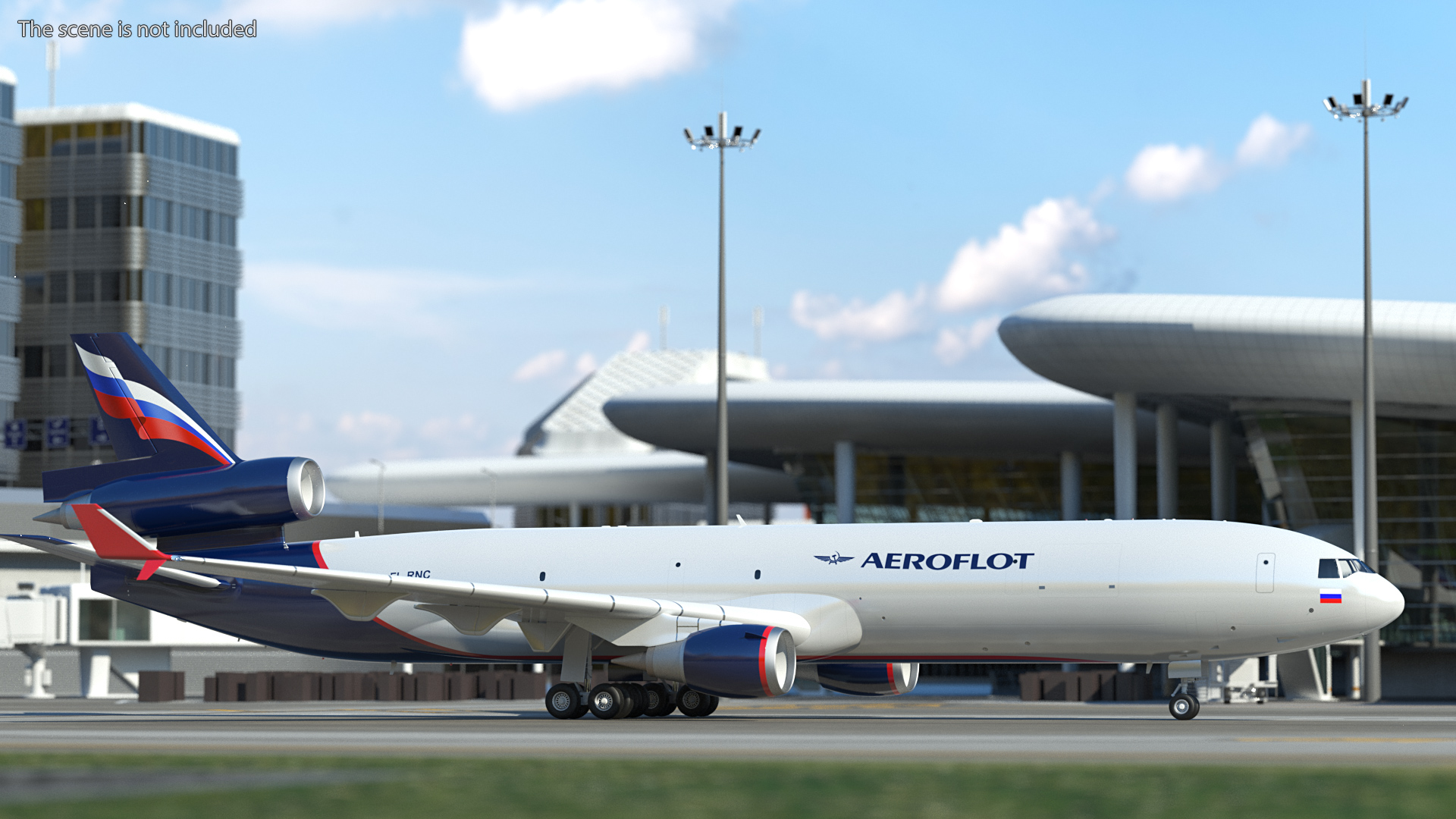 3D model McDonnell Douglas MD11 Tri Jet Airliner Aeroflot Rigged