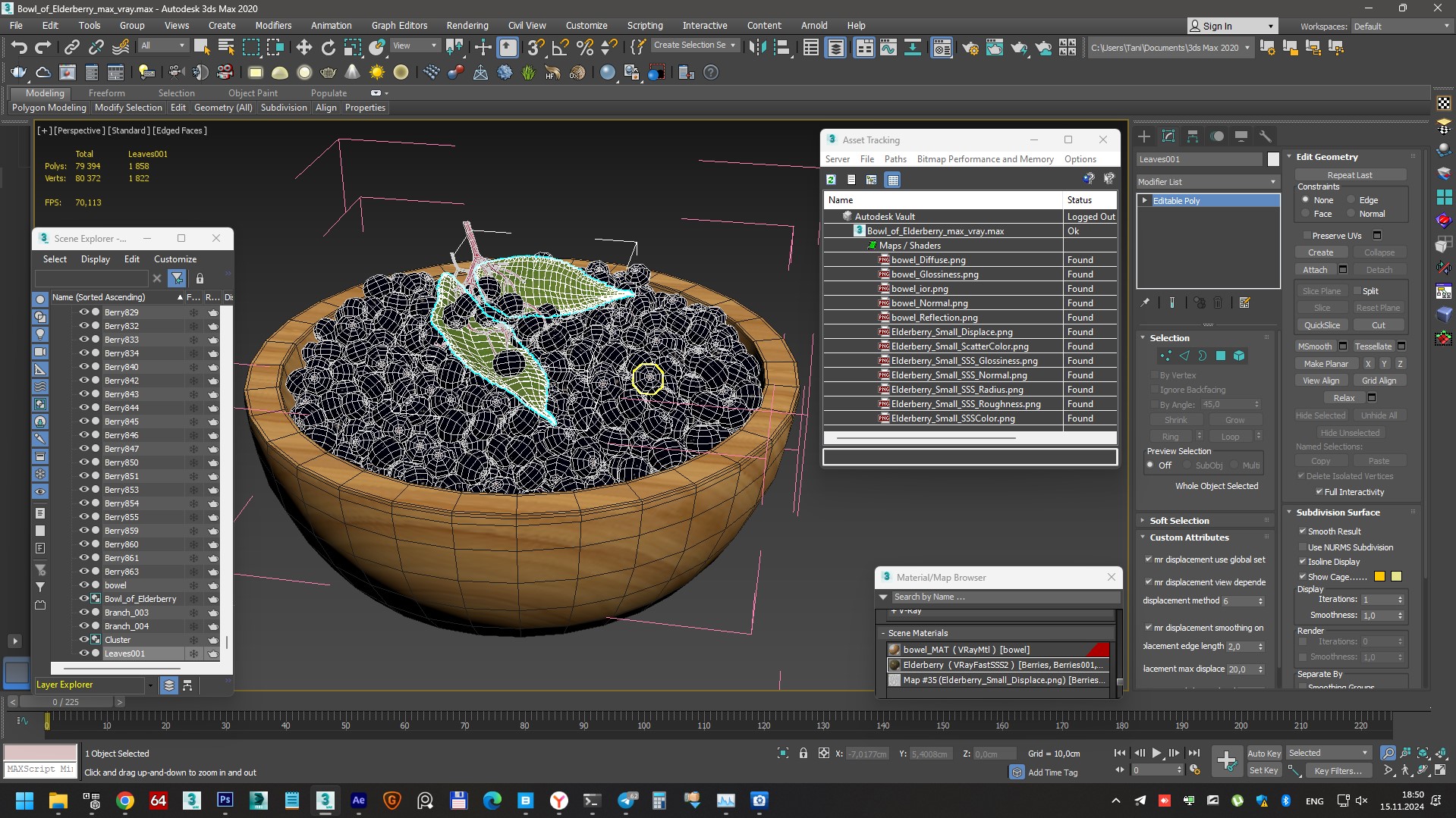 3D Bowl of Elderberry model