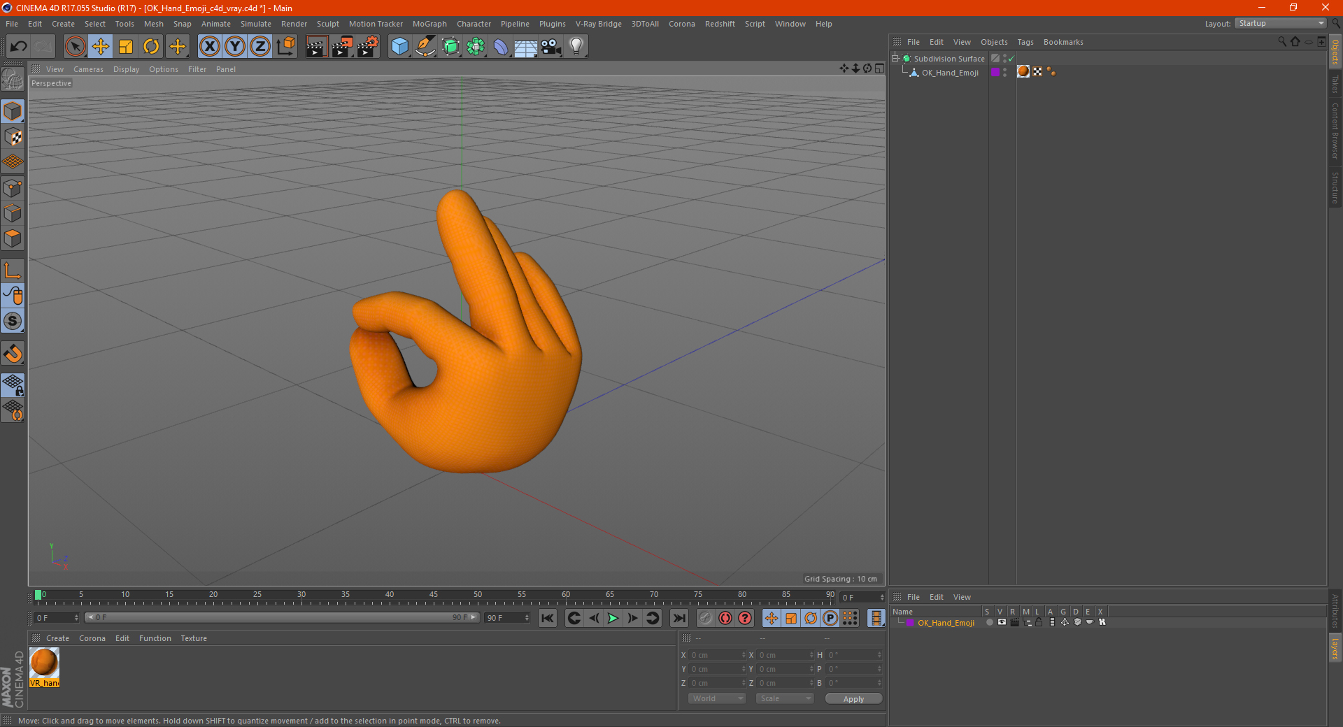 3D OK Hand Emoji model