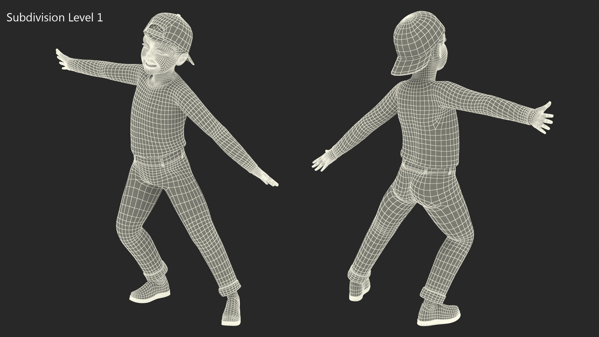 Child Boy Street Style Pose 3D