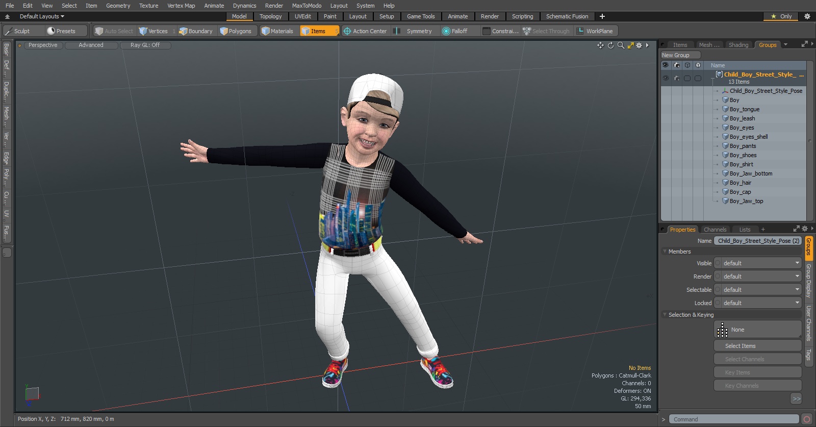 Child Boy Street Style Pose 3D