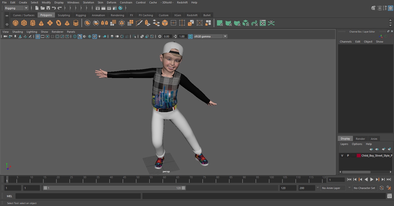 Child Boy Street Style Pose 3D