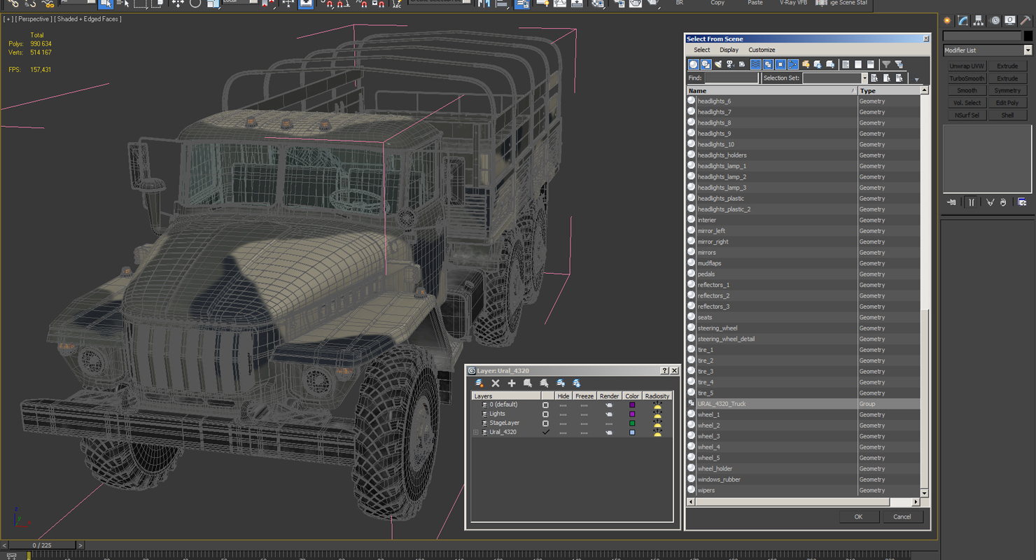 Military Truck URAL 4320 3D model