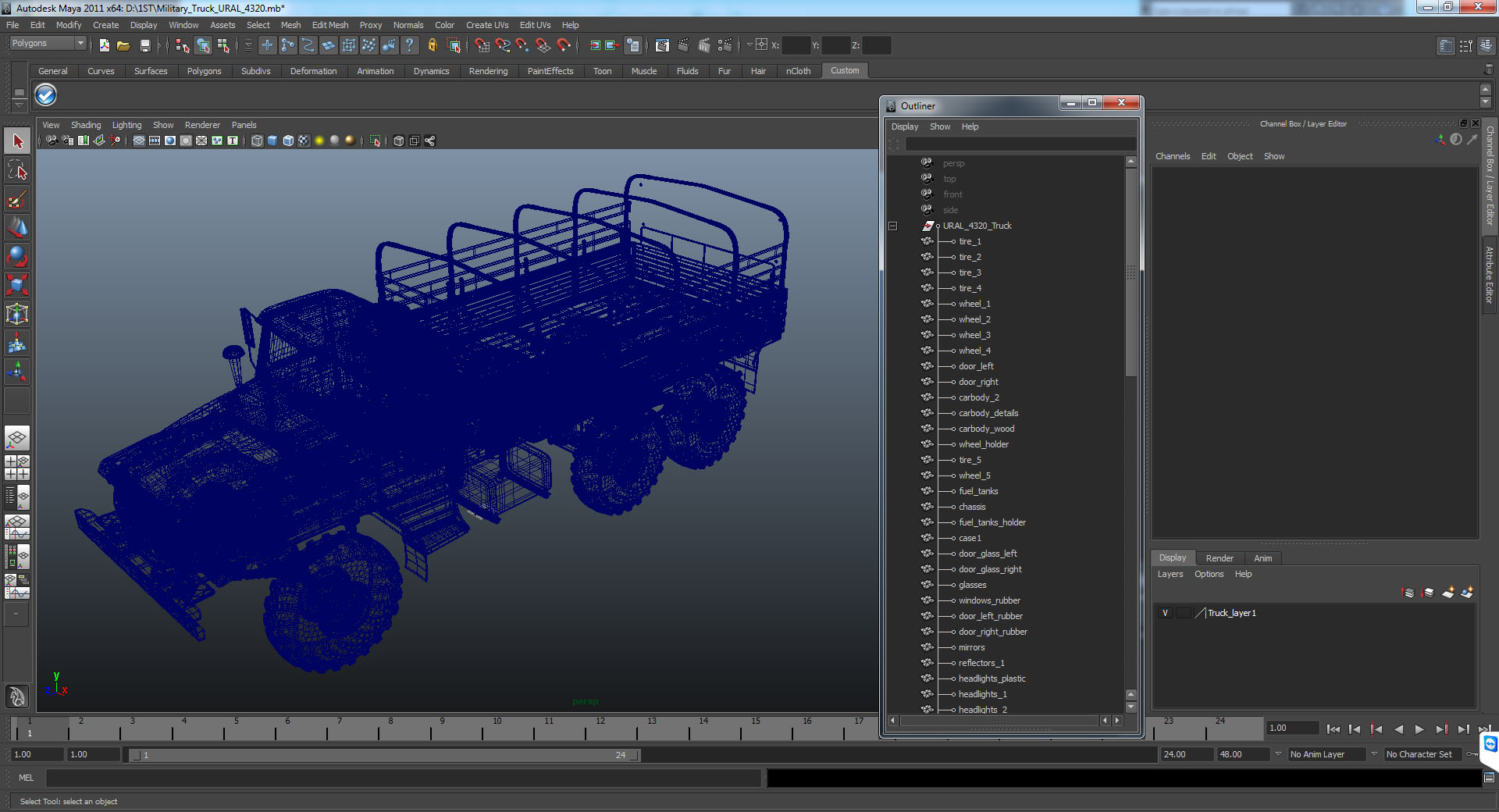 Military Truck URAL 4320 3D model