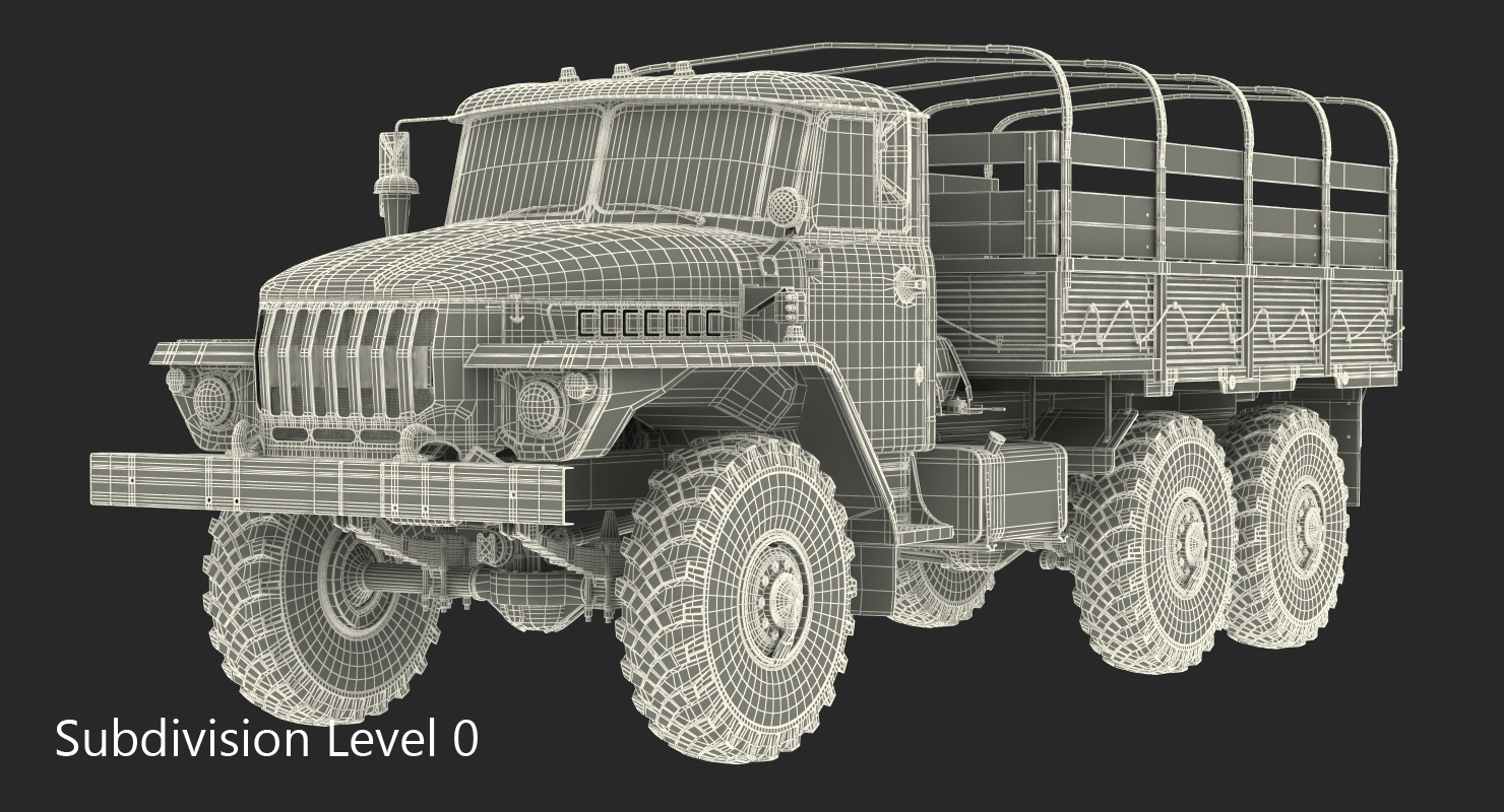 Military Truck URAL 4320 3D model