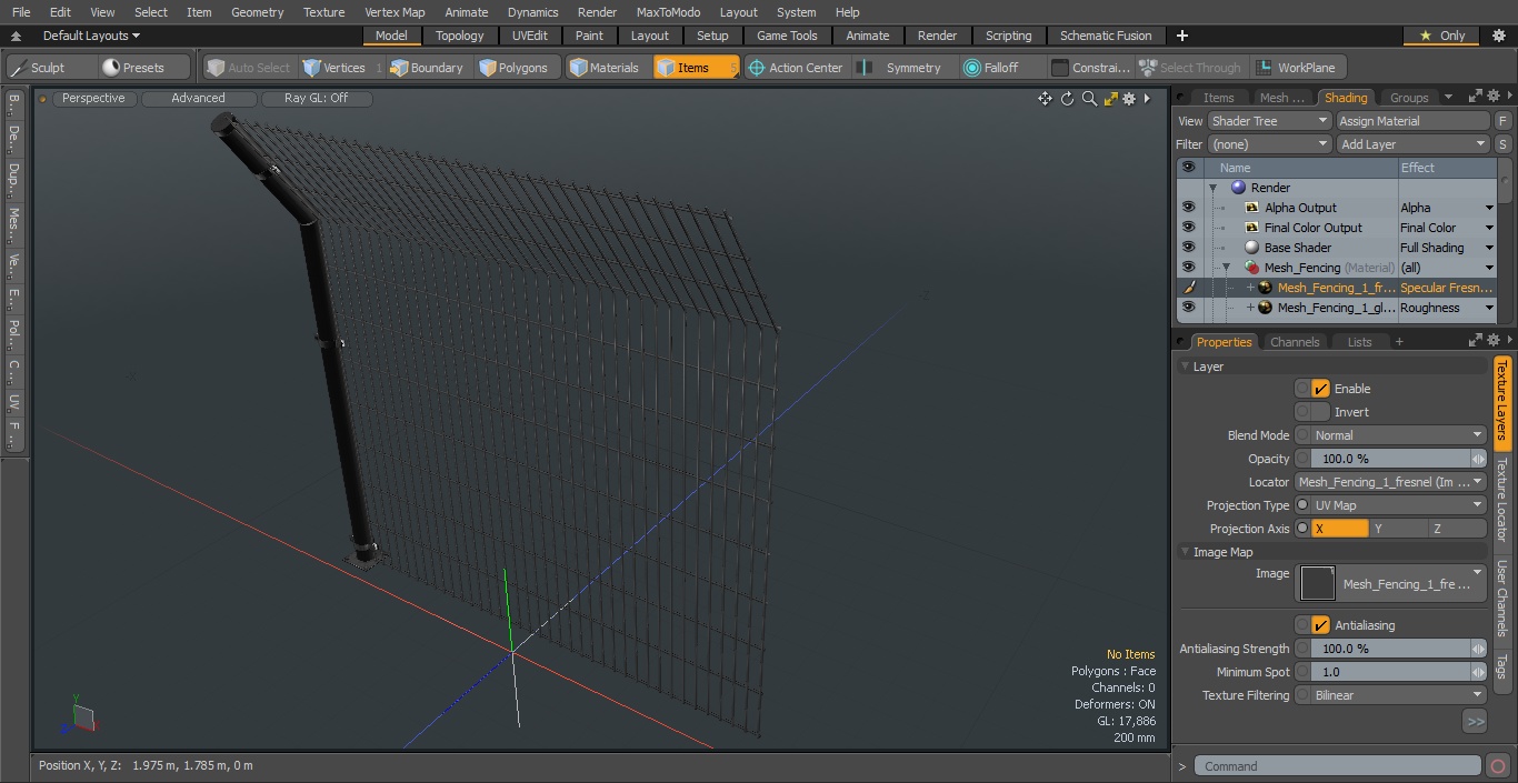 3D model Mesh Fence