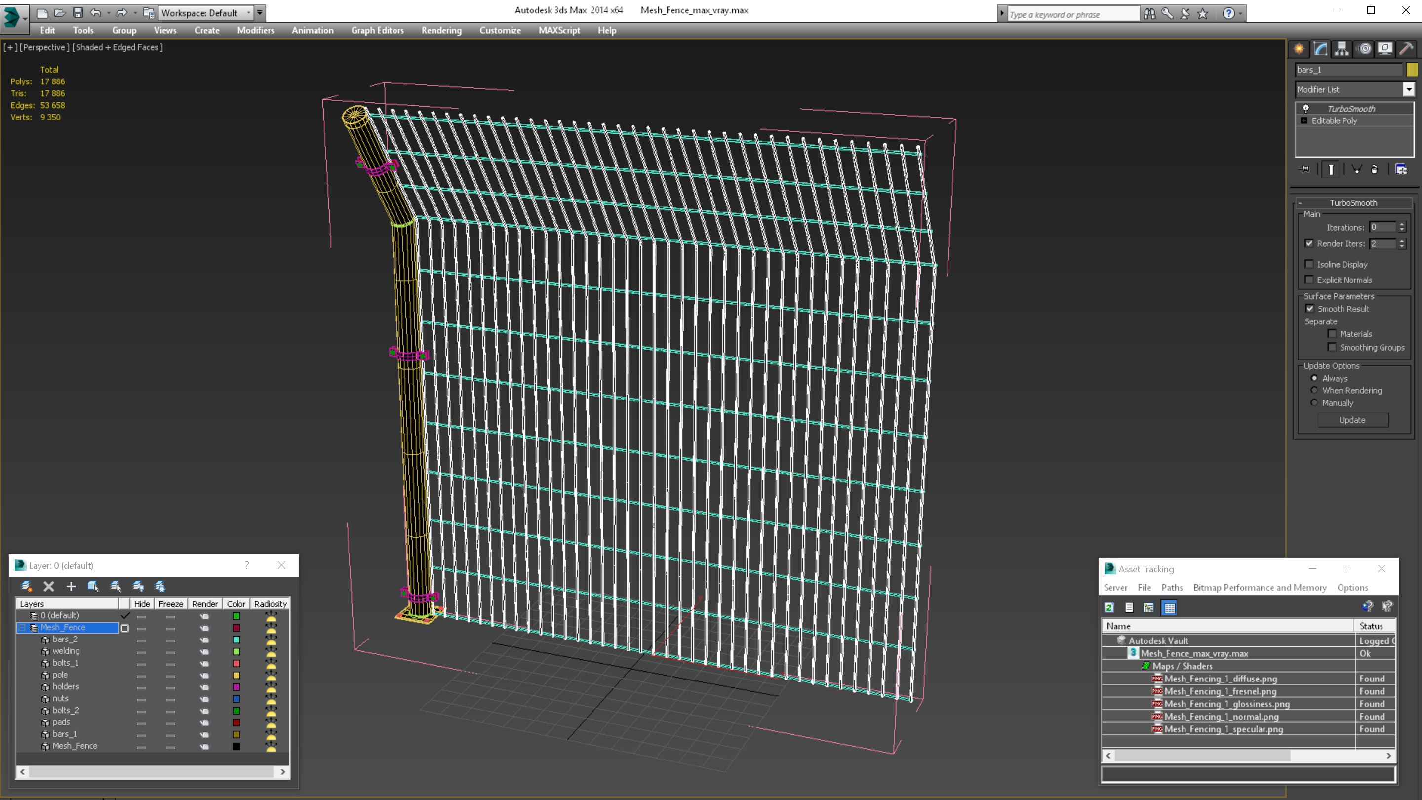 3D model Mesh Fence