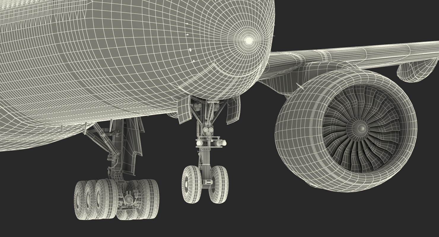 3D Airbus A350 1000 Lufthansa Rigged model