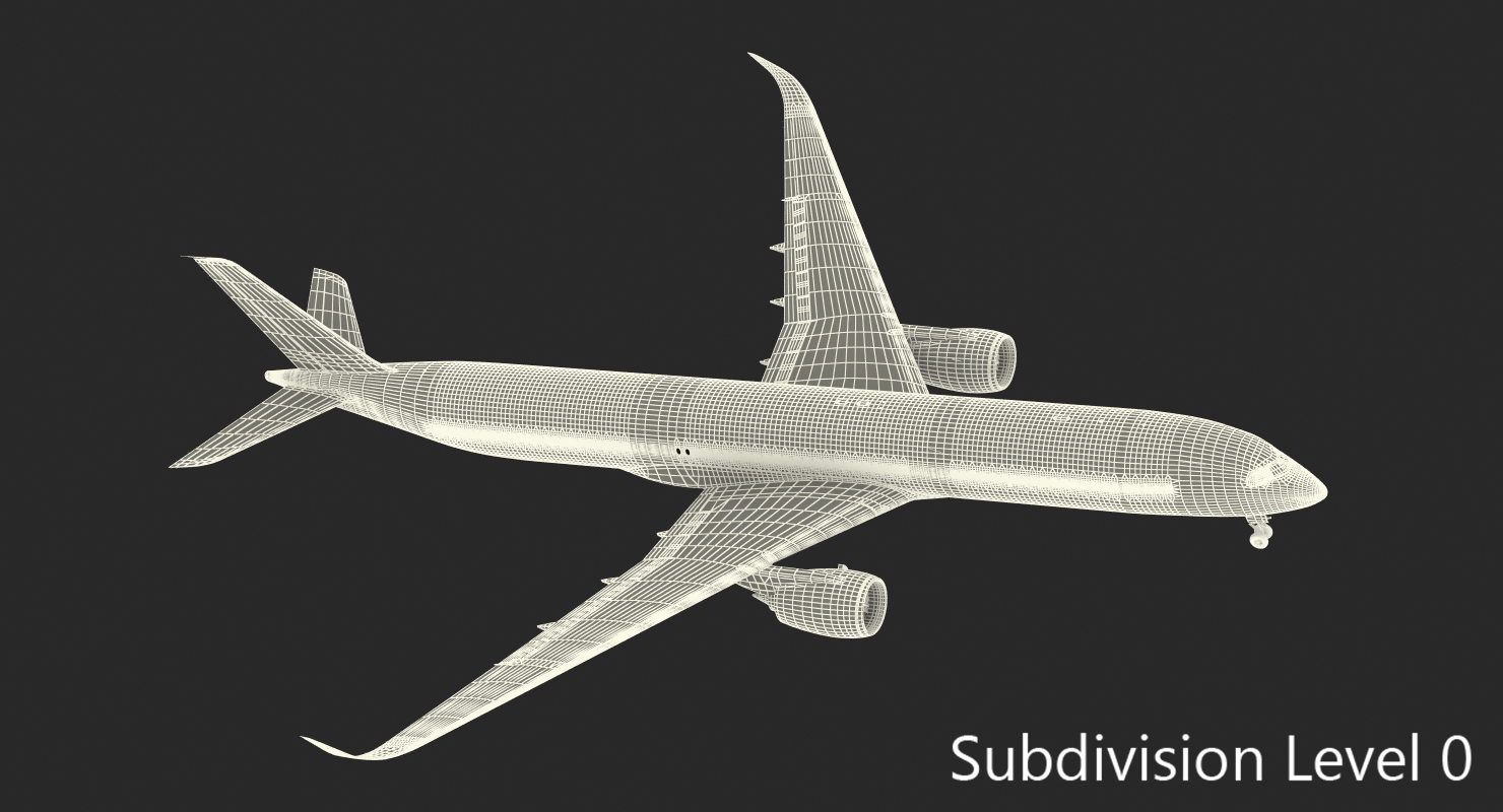 3D Airbus A350 1000 Lufthansa Rigged model