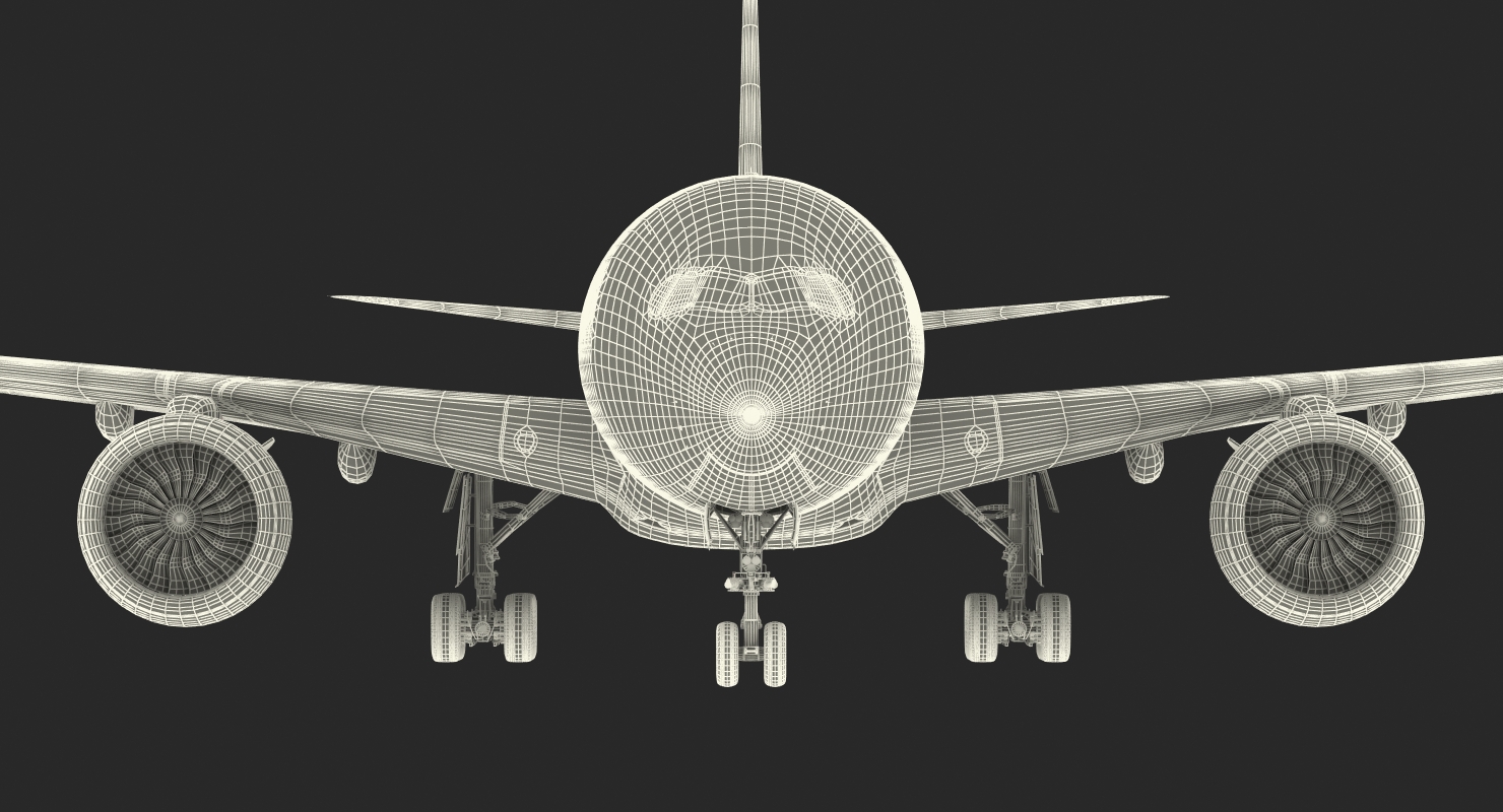 3D Airbus A350 1000 Lufthansa Rigged model