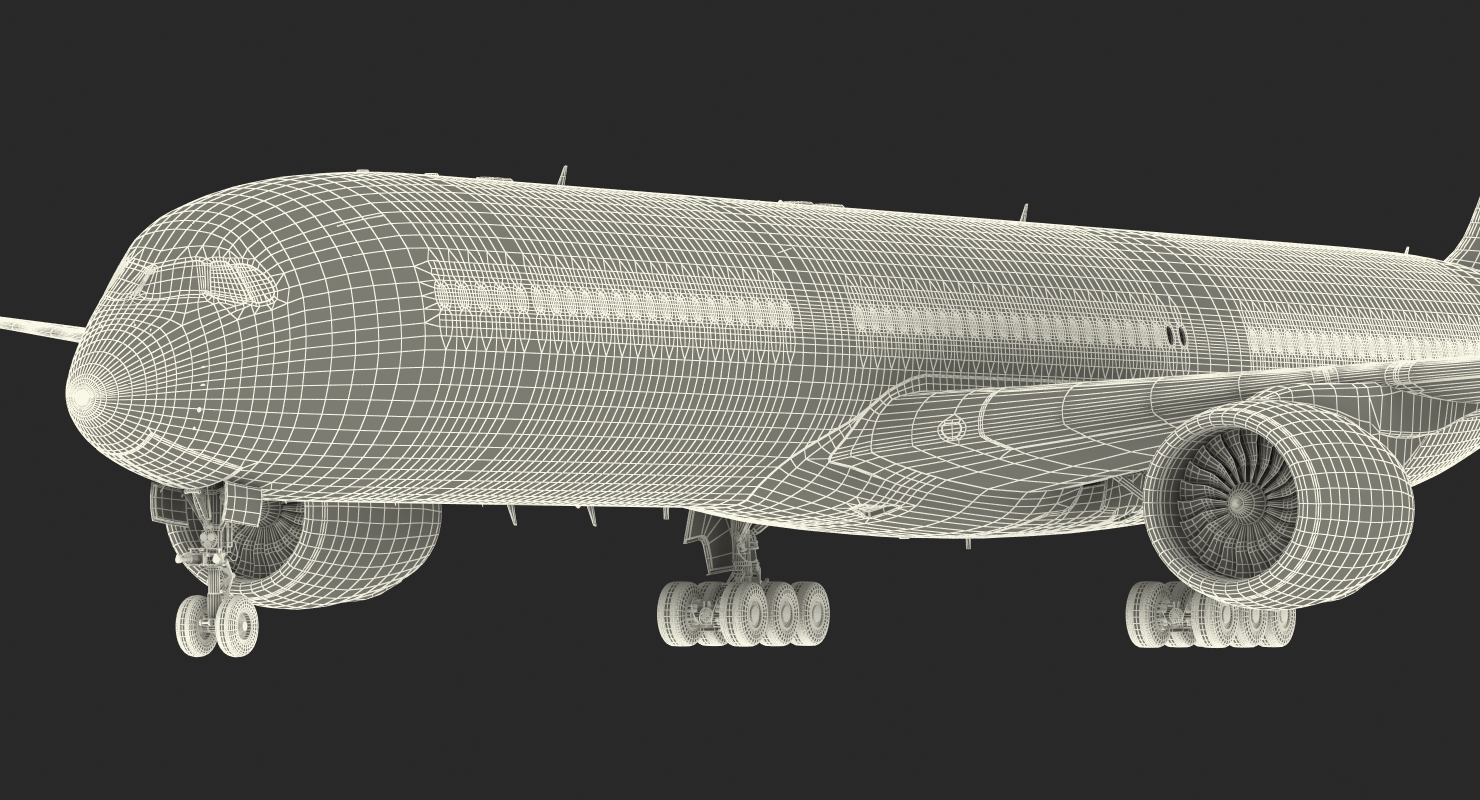 3D Airbus A350 1000 Lufthansa Rigged model