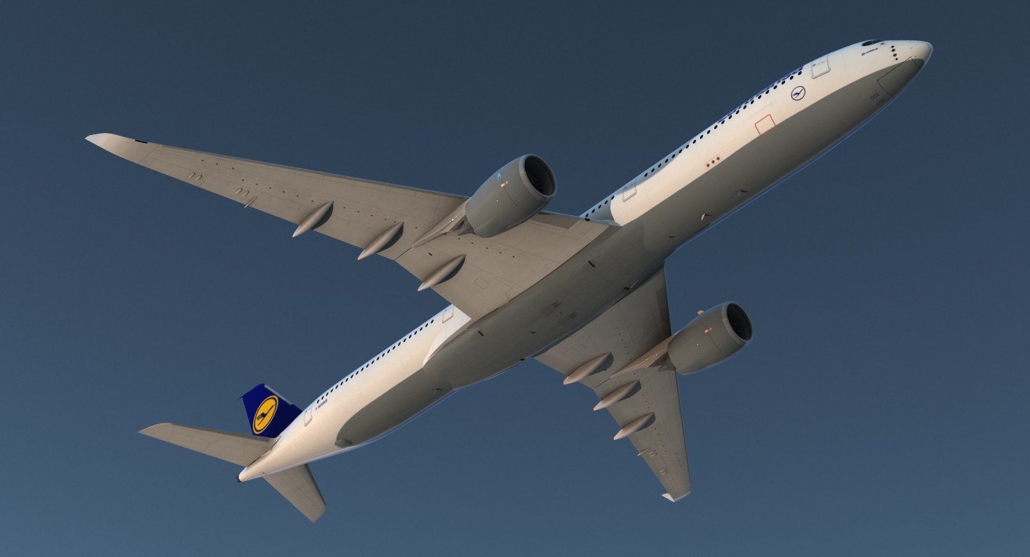 3D Airbus A350 1000 Lufthansa Rigged model