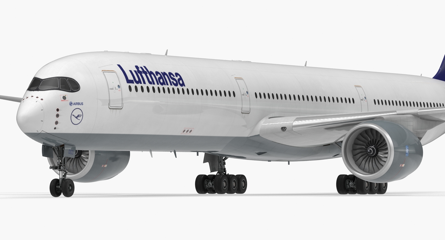 3D Airbus A350 1000 Lufthansa Rigged model