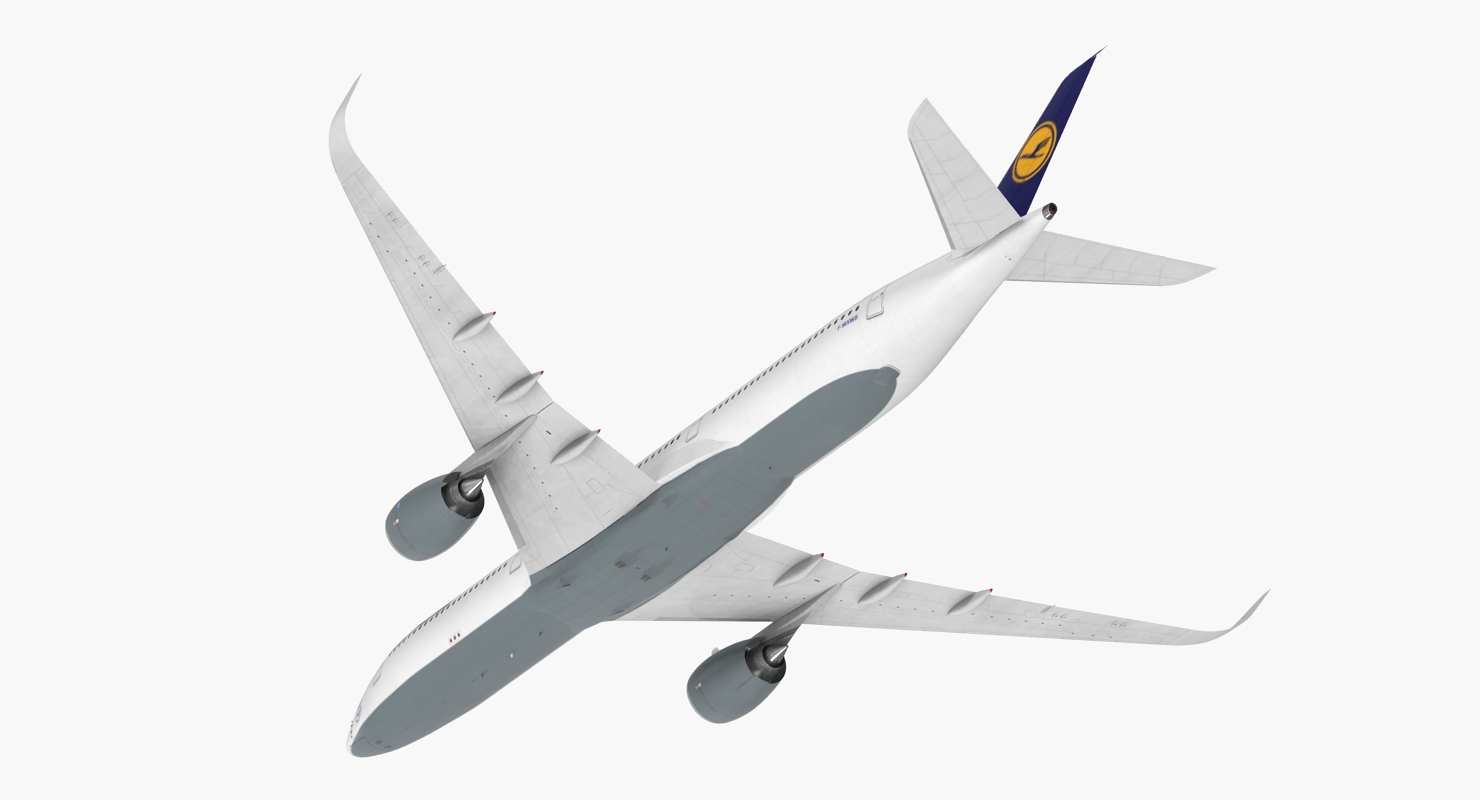 3D Airbus A350 1000 Lufthansa Rigged model