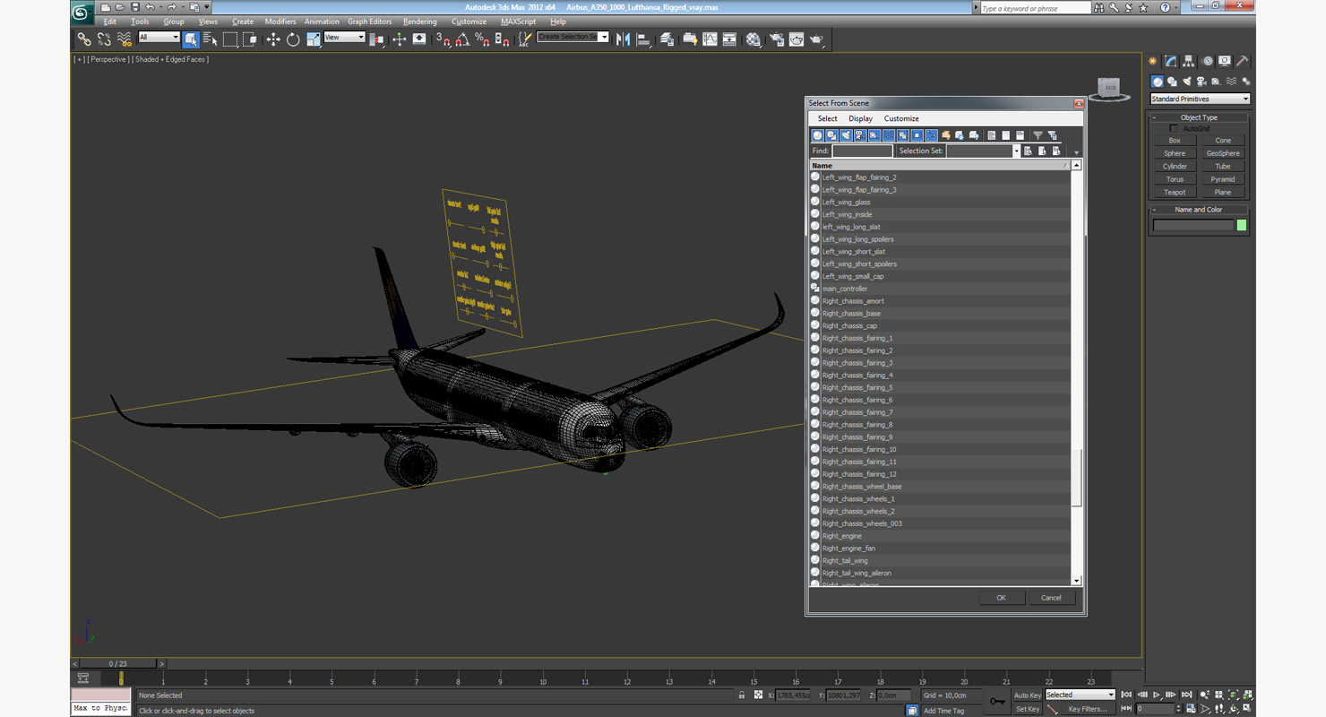 3D Airbus A350 1000 Lufthansa Rigged model