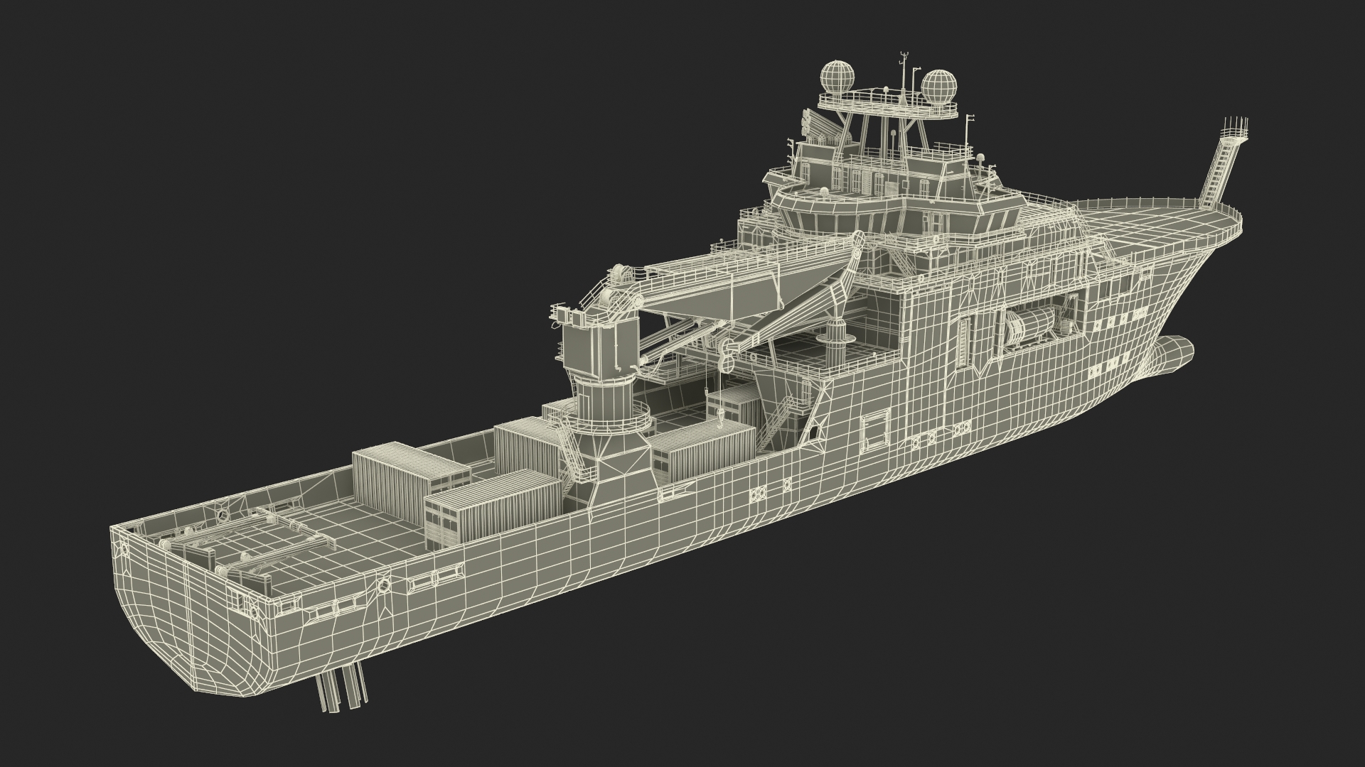 3D model Research Vessel FALKOR with Helipad