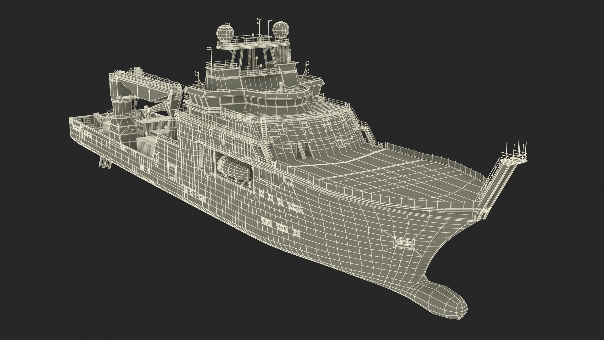 3D model Research Vessel FALKOR with Helipad