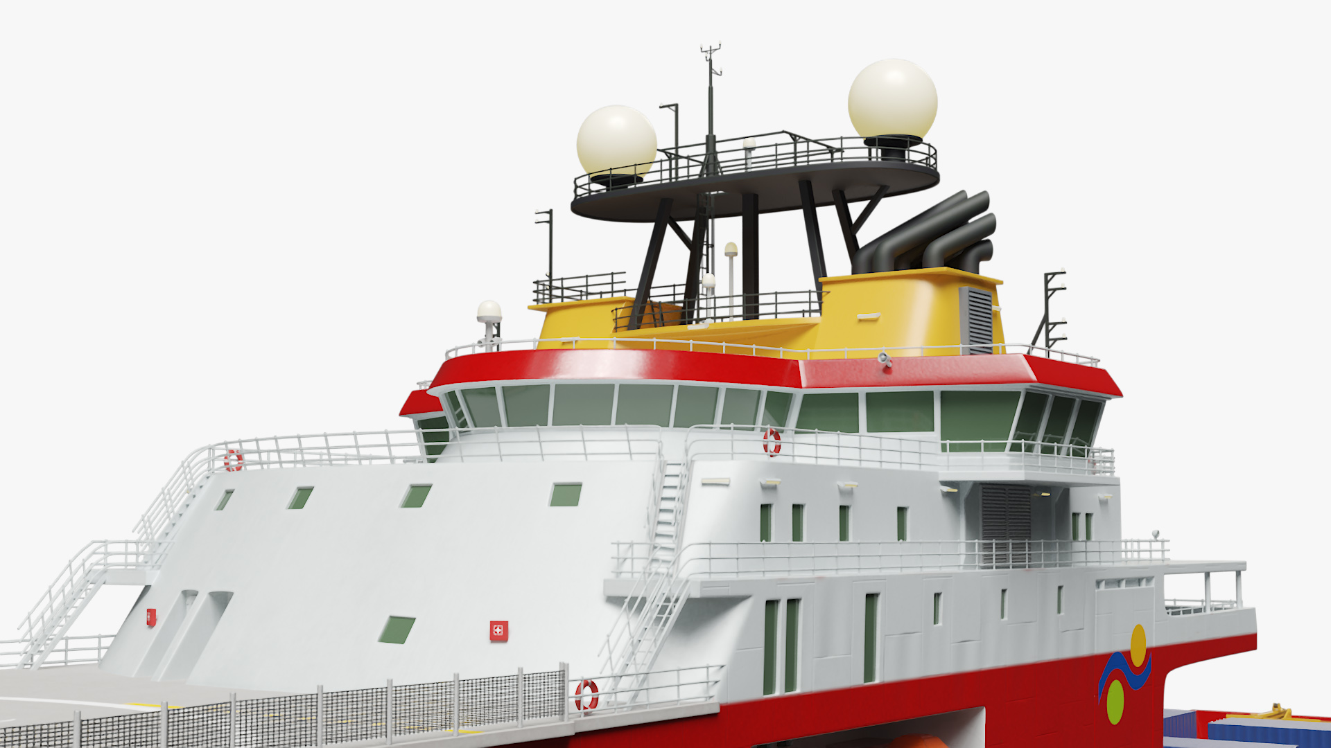 3D model Research Vessel FALKOR with Helipad