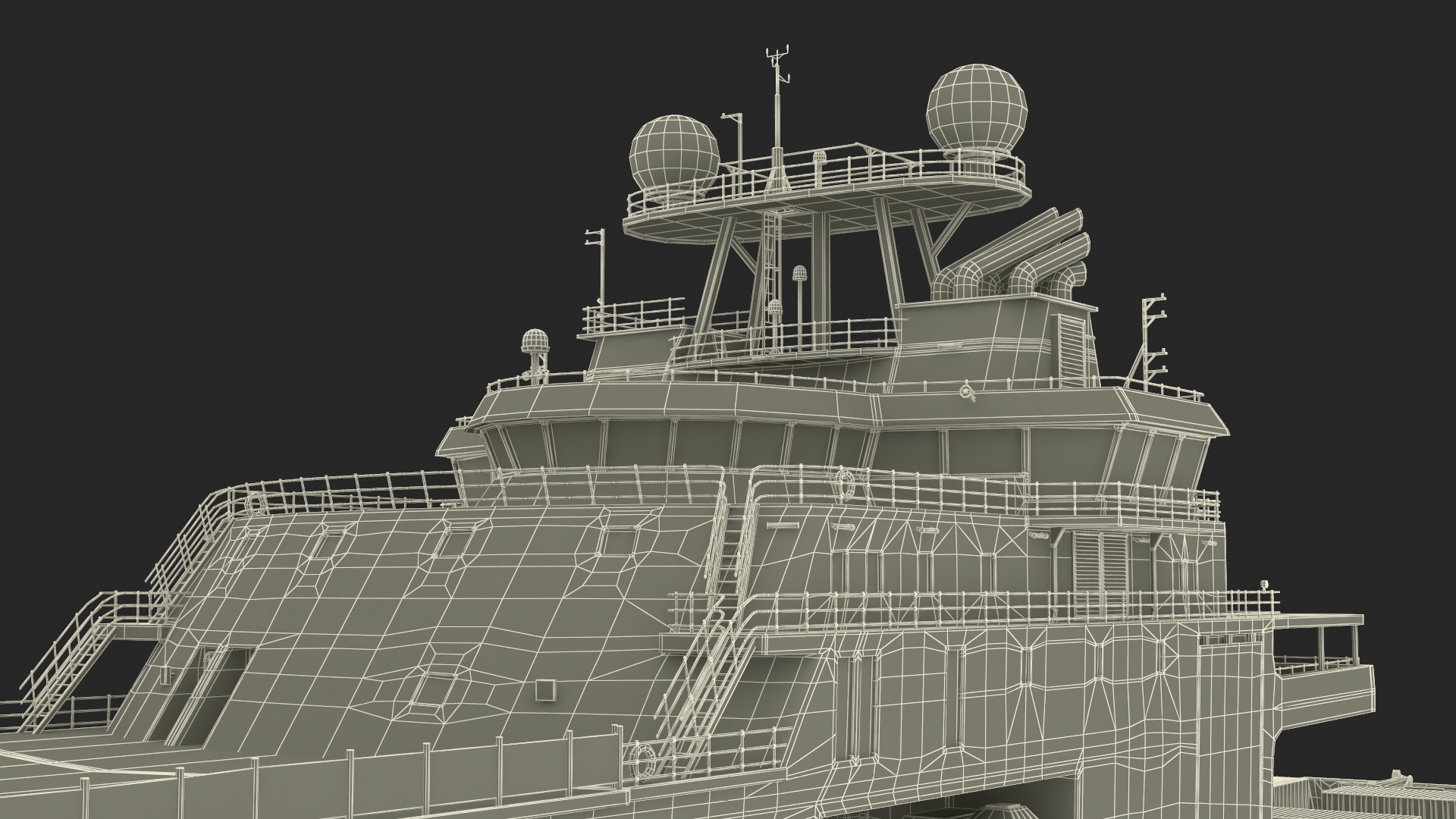 3D model Research Vessel FALKOR with Helipad