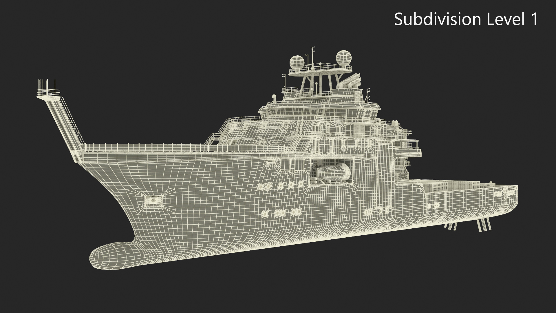 3D model Research Vessel FALKOR with Helipad