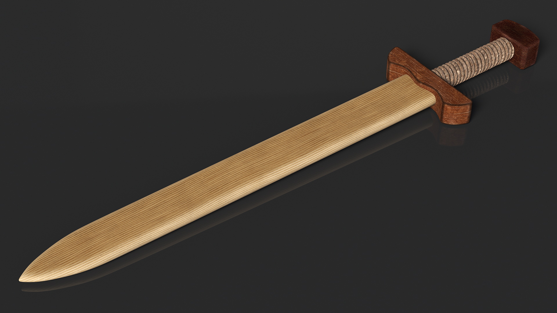 Toy Wooden Sword and Shield 3D