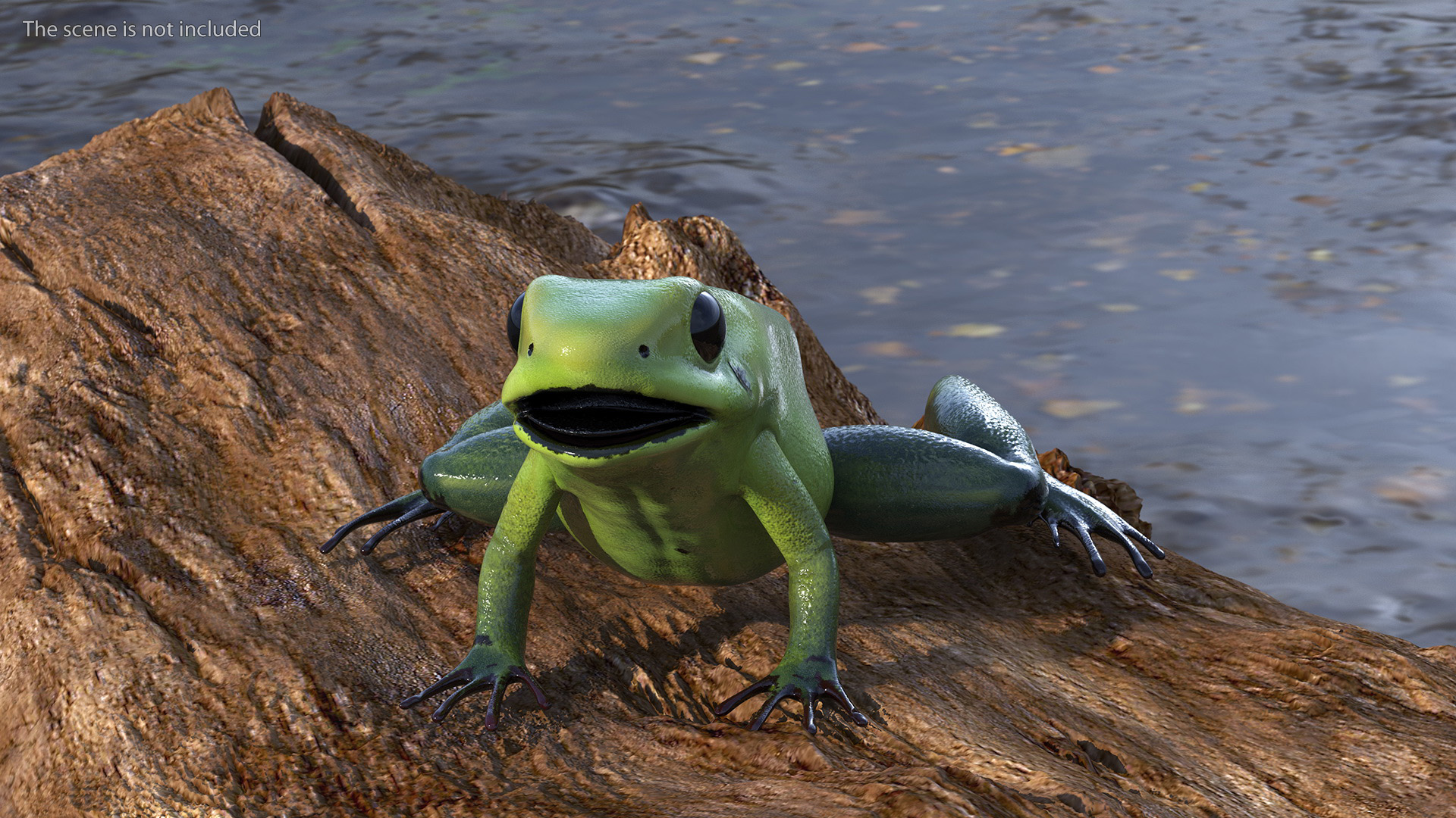 Green Morph Dart Frog Rigged for Maya 3D