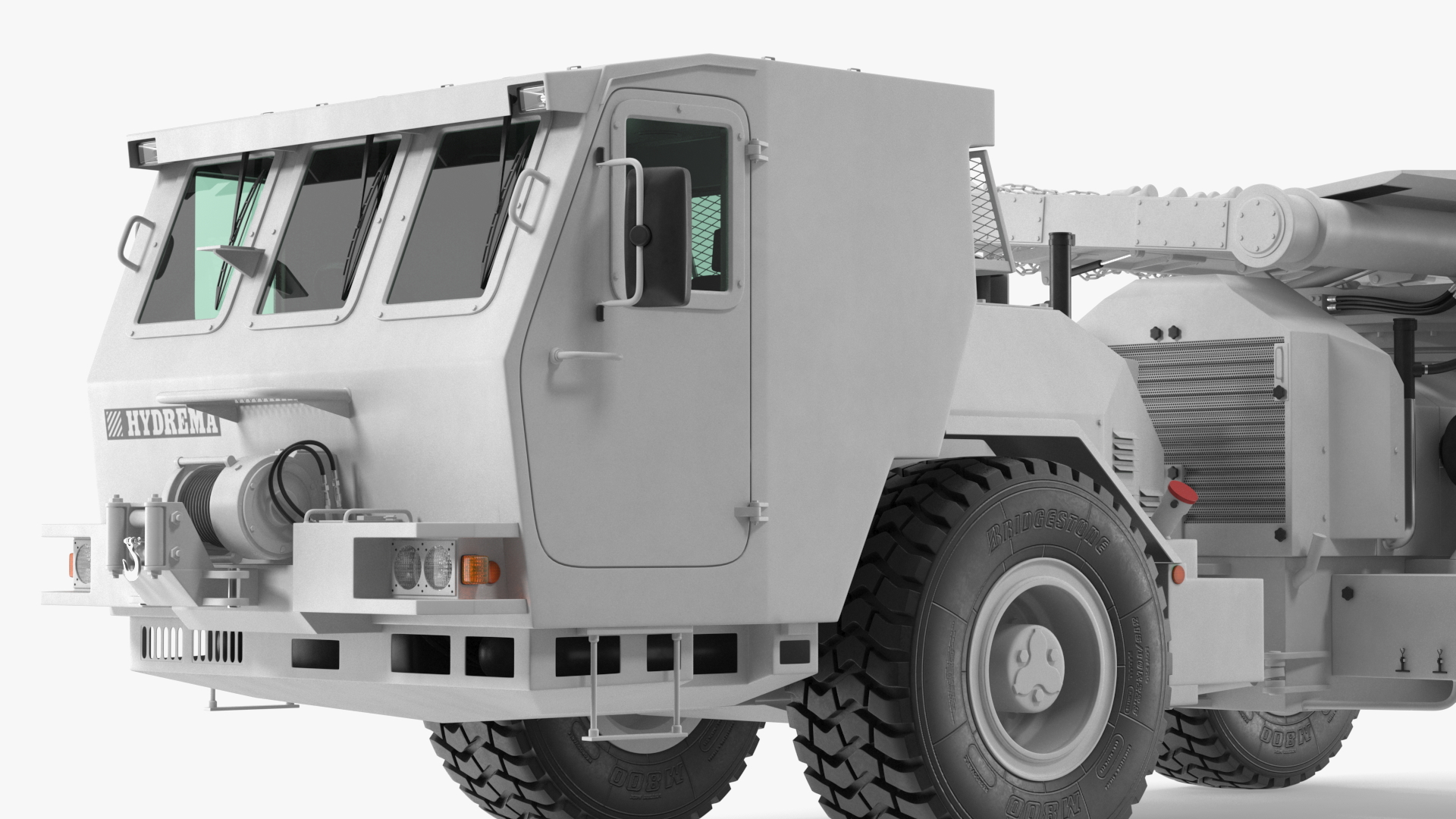 White Mine Clearing Vehicle Hydrema 910 3D model