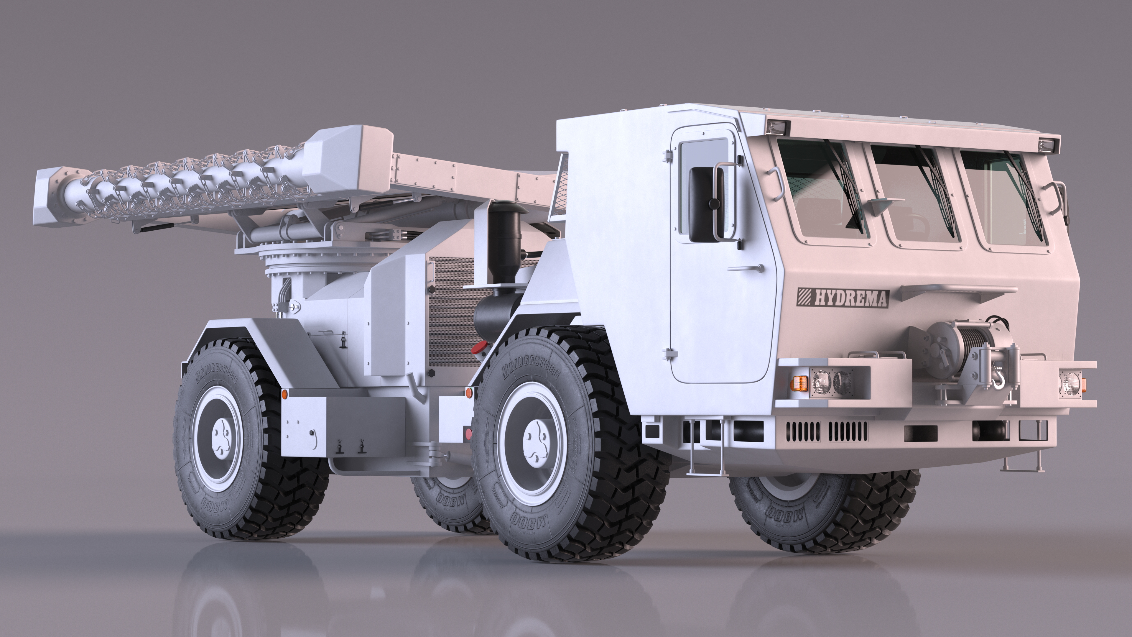 White Mine Clearing Vehicle Hydrema 910 3D model