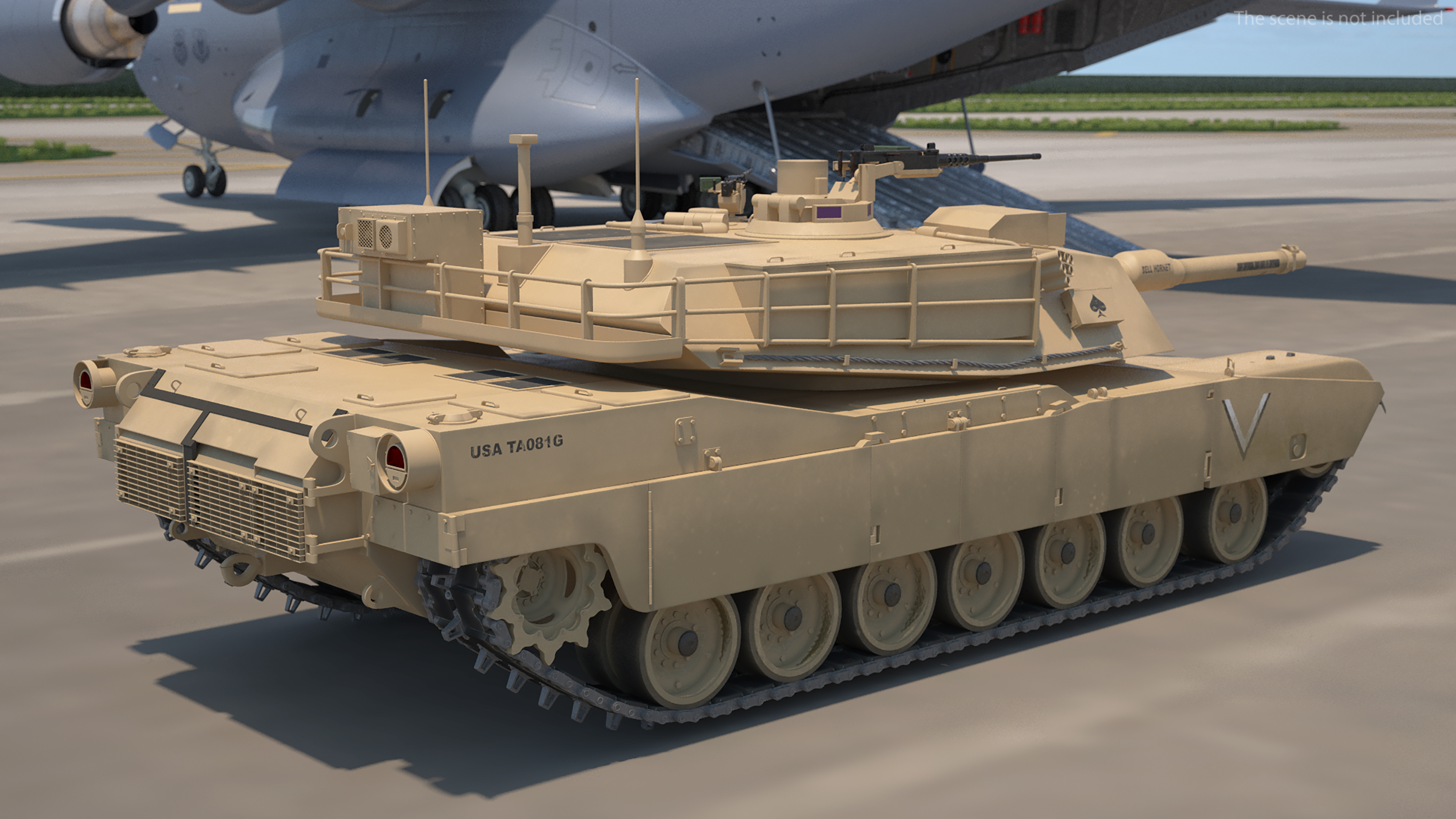 3D model M1A2 Abrams Tanks Upload on C-17 Globemaster III Rigged