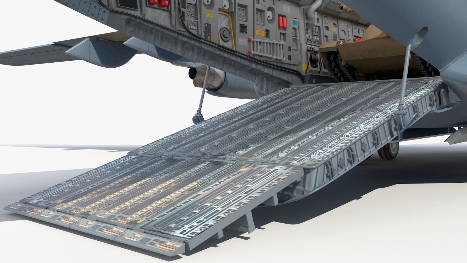 3D model M1A2 Abrams Tanks Upload on C-17 Globemaster III Rigged