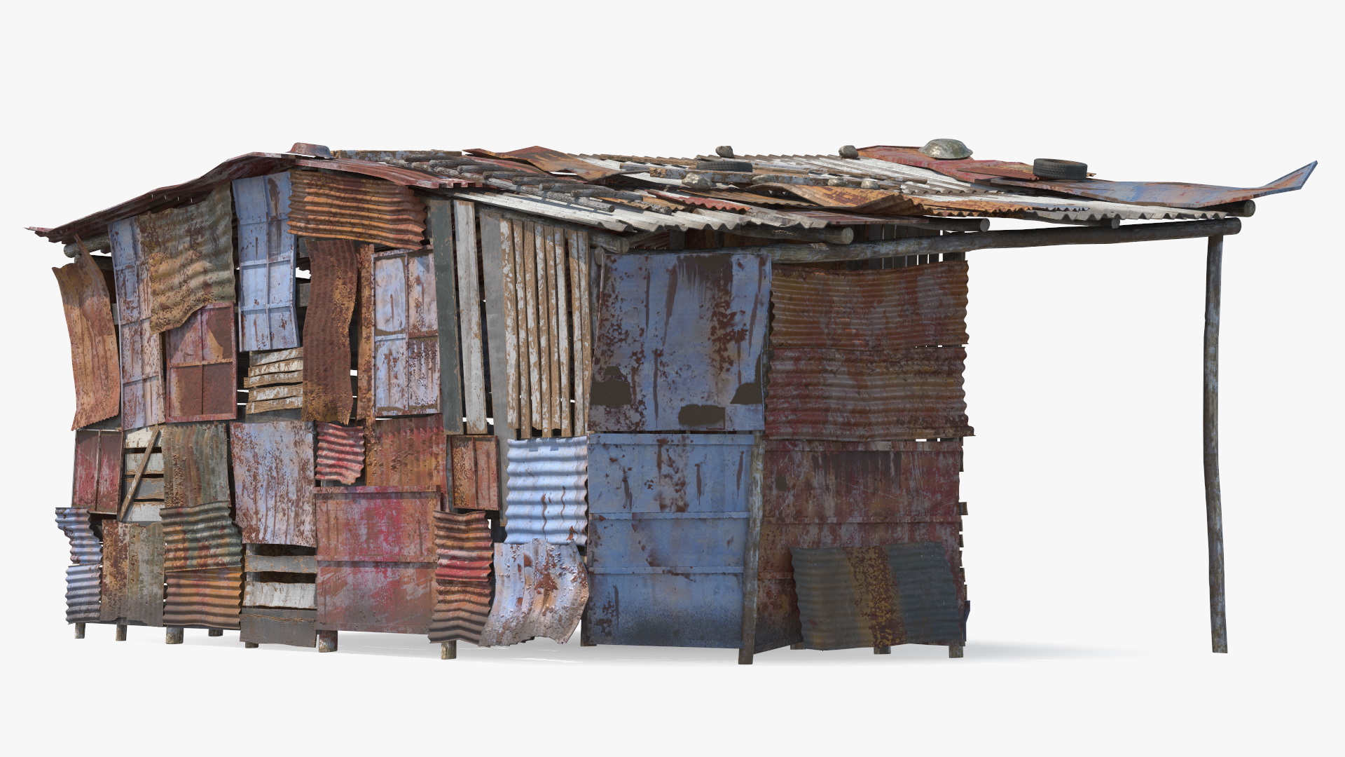 3D Rusty Sheet Metal Hut